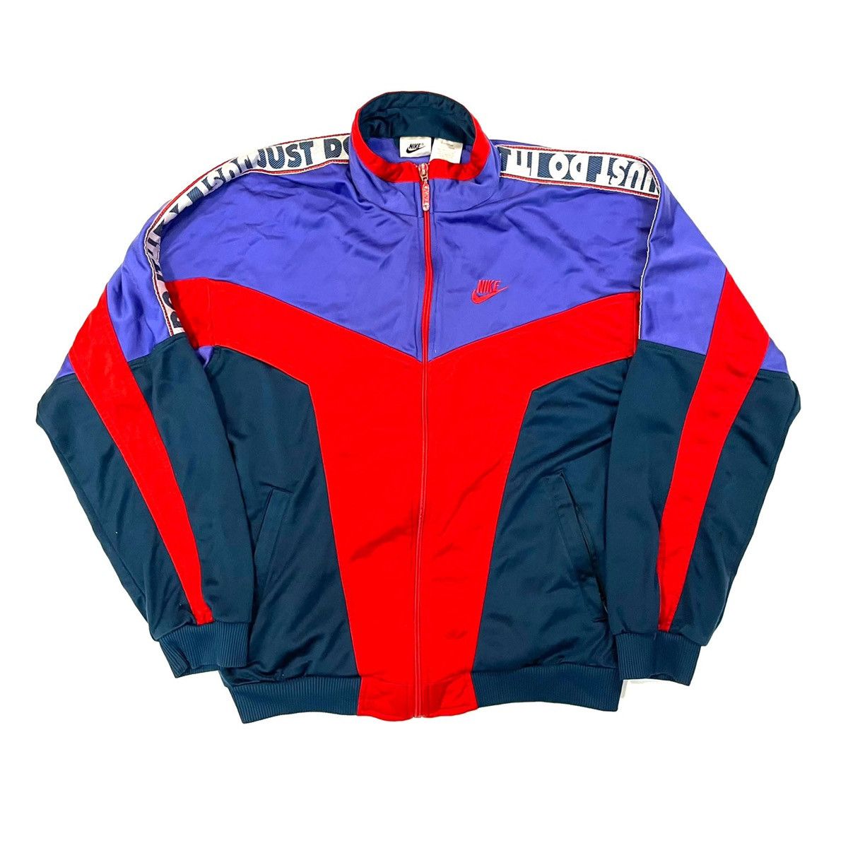 Nike × Vintage Nike tape zip sweatshirt tracksuit vintage 90s sportswear Size US M / EU 48-50 / 2 - 1 Thumbnail