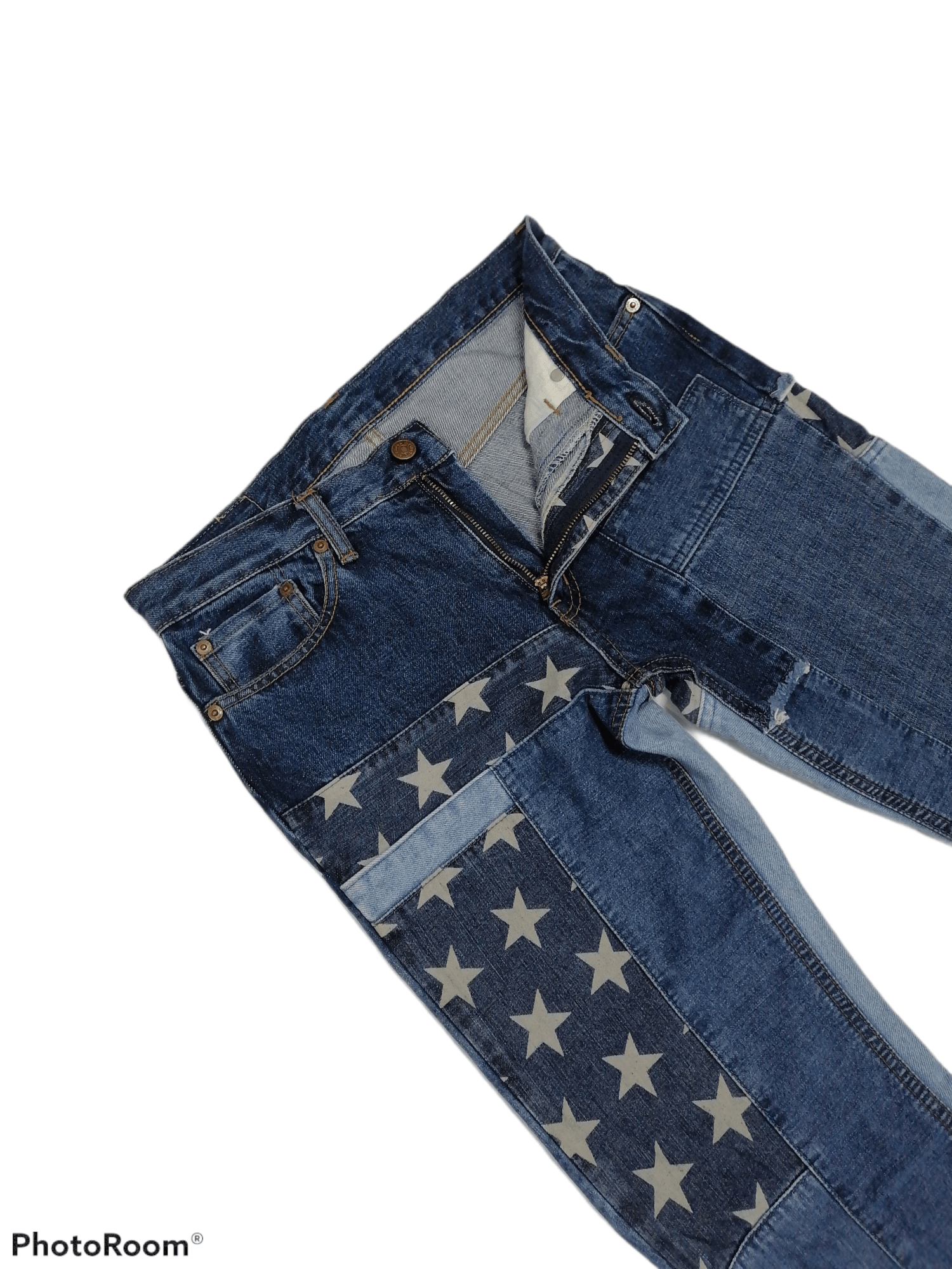 20471120 × Hysteric Glamour FLARED🔥Hysteric Glamour Patchwork Denim Pants⚡⚡⚡ Size US 30 / EU 46 - 3 Thumbnail