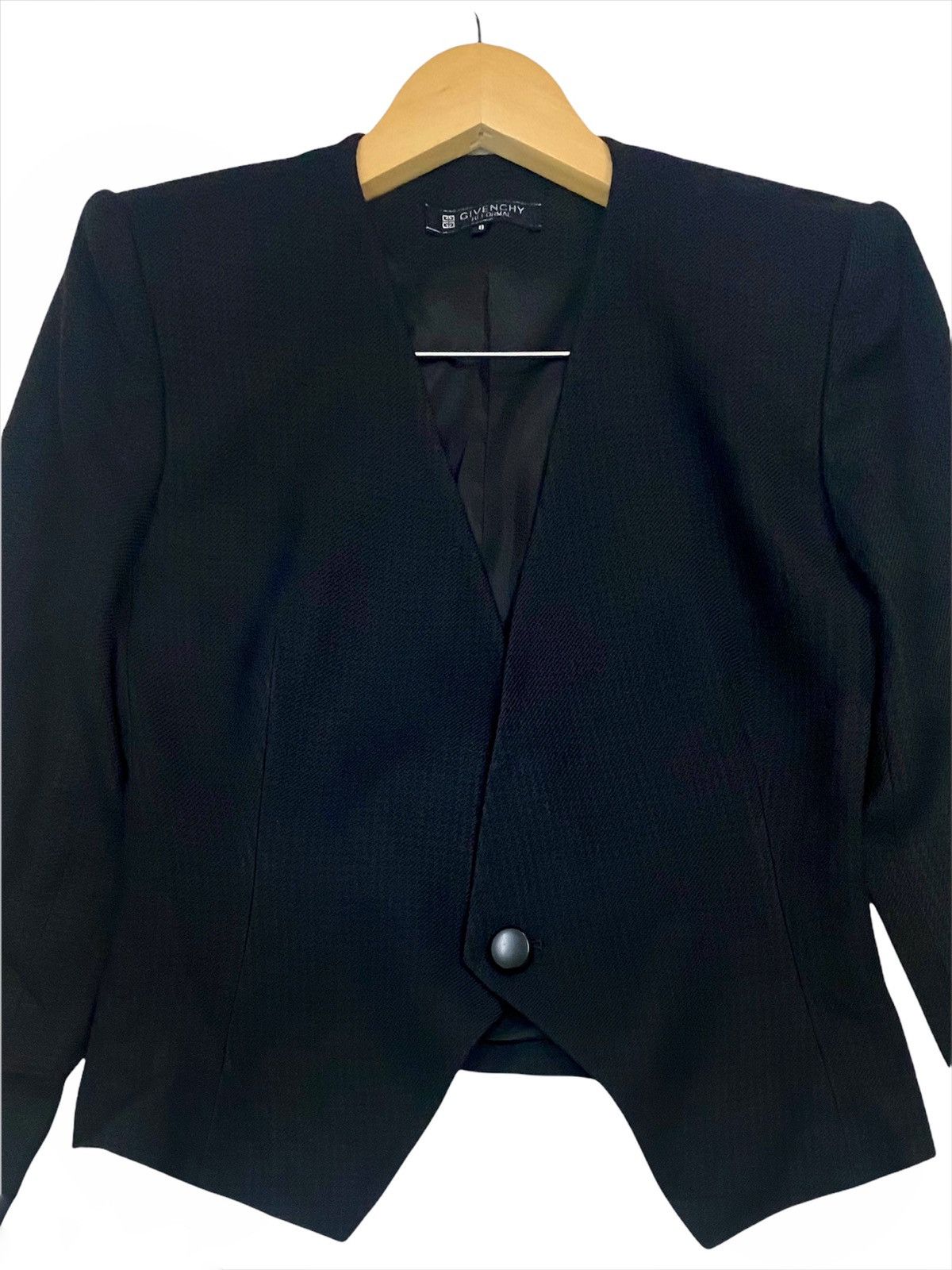 Designer × Givenchy VINTAGE GIVENCHY CROP TOP JACKET CARDIGAN ONE BUTTON STYLE Size S / US 4 / IT 40 - 4 Thumbnail