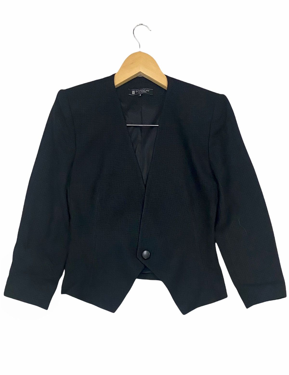 Designer × Givenchy VINTAGE GIVENCHY CROP TOP JACKET CARDIGAN ONE BUTTON STYLE Size S / US 4 / IT 40 - 1 Thumbnail