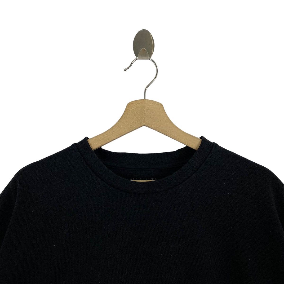 Allsaints Vintage ALLSAINTS Plain Black Oversize Short Sleeve Shirt Size US M / EU 48-50 / 2 - 2 Thumbnail