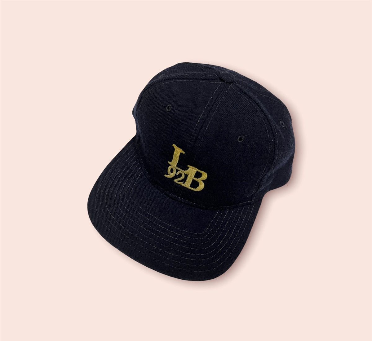 image of Archival Clothing x Vintage '92 Lehman Brothers Vintage Yupoong Wool Snapback in Navy Black, Men's