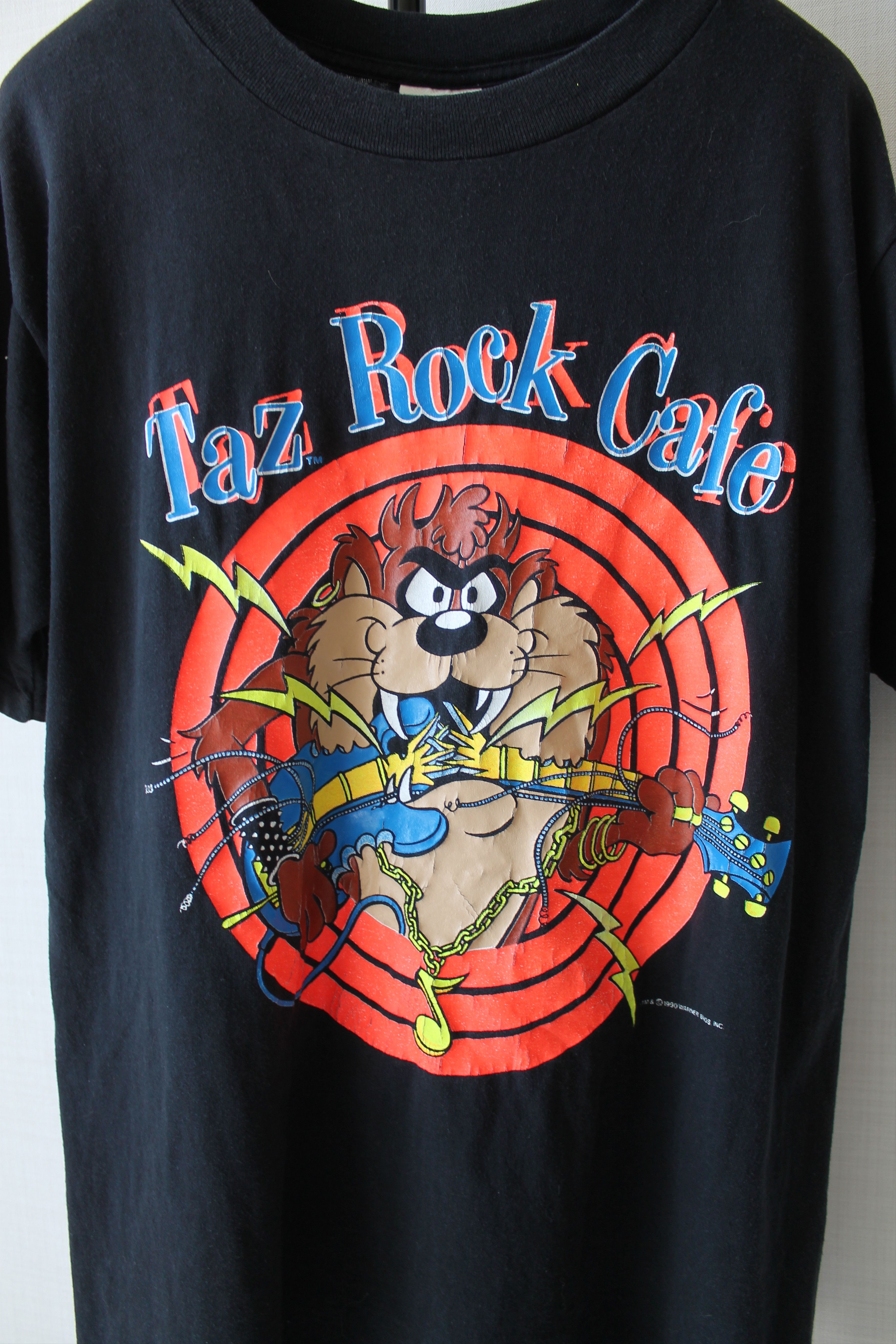 Warner Bros 1990 Taz Rock Cafe t shirt tee Warner Bros. Made In USA Size US L / EU 52-54 / 3 - 3 Thumbnail