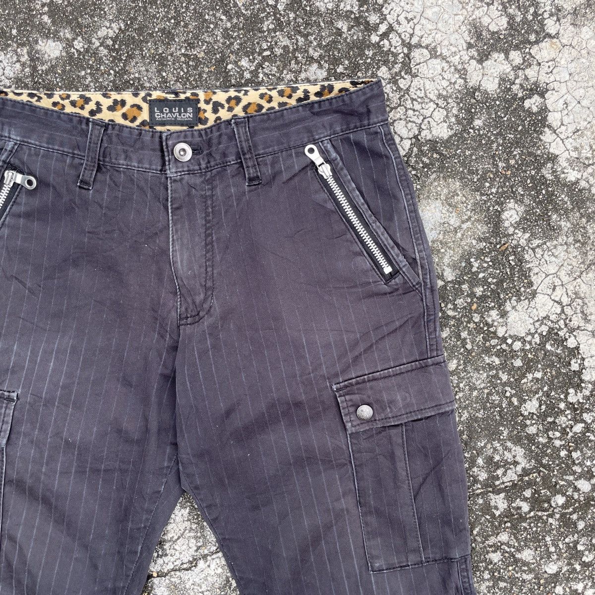 Japanese Brand Vintage Louis Chavlon Stripe Tactical Cargo Pants Size US 31 - 2 Thumbnail