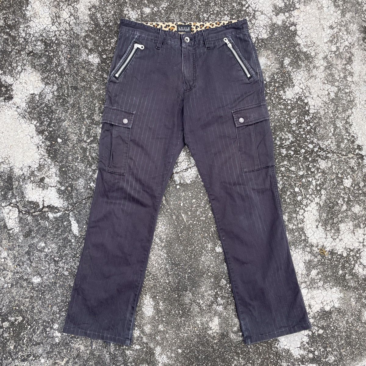Japanese Brand Vintage Louis Chavlon Stripe Tactical Cargo Pants Size US 31 - 1 Thumbnail