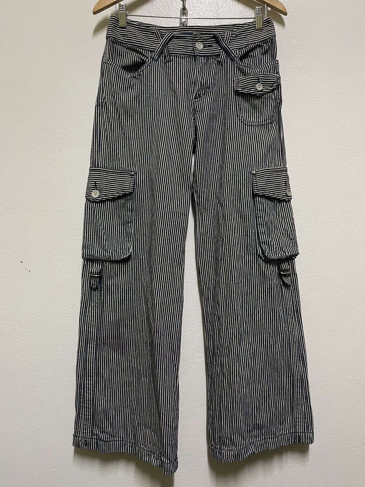 Designer Nicole Hickory Wide Legs Jeans Cargo Flare Flower Painting Size 30" / US 8 / IT 44 - 1 Thumbnail