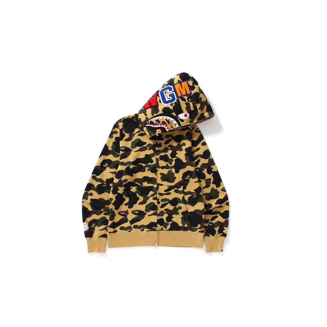 Bape Bape 1st Camo Shark Full Zip Hoodie Yellow Size US S / EU 44-46 / 1 - 1 Thumbnail