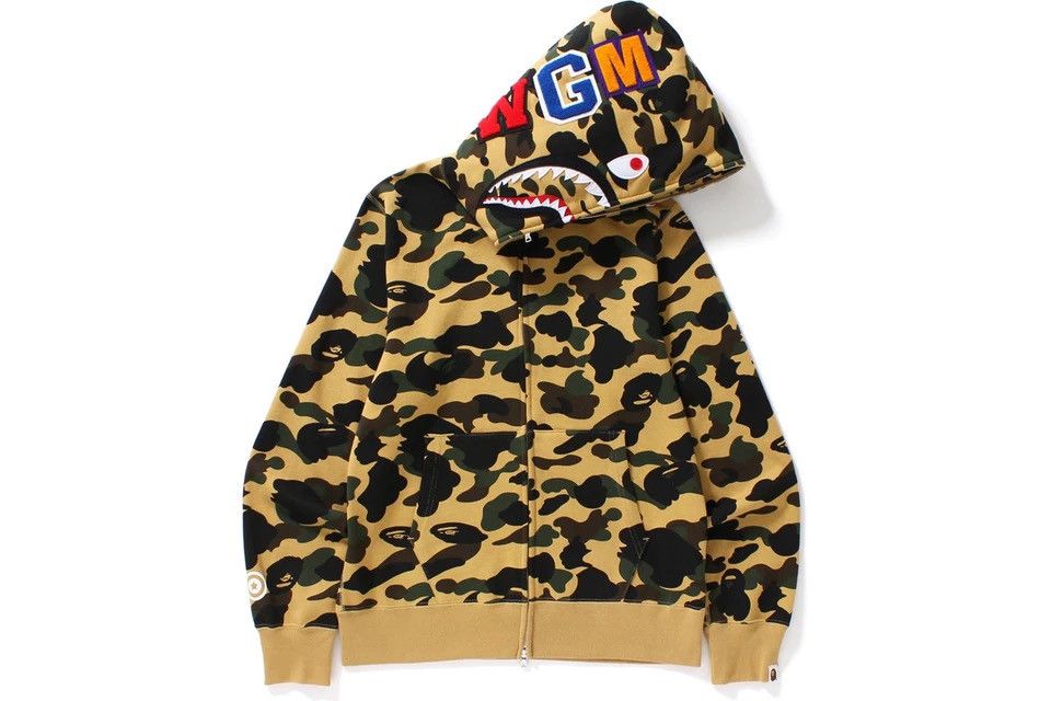 Bape Bape 1st Camo Shark Full Zip Hoodie Yellow Size US S / EU 44-46 / 1 - 2 Thumbnail