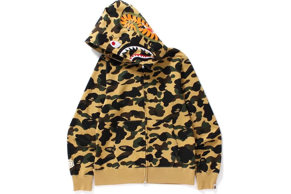 Bape Bape 1st Camo Shark Full Zip Hoodie Yellow Size US S / EU 44-46 / 1 - 3 Thumbnail