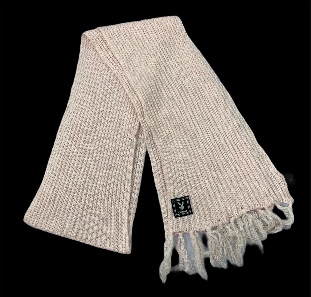 Other × Playboy PLAYBOY Pleat Honeycomb Crochet Aran Knitwear Muffler Scarf Size ONE SIZE - 2 Thumbnail