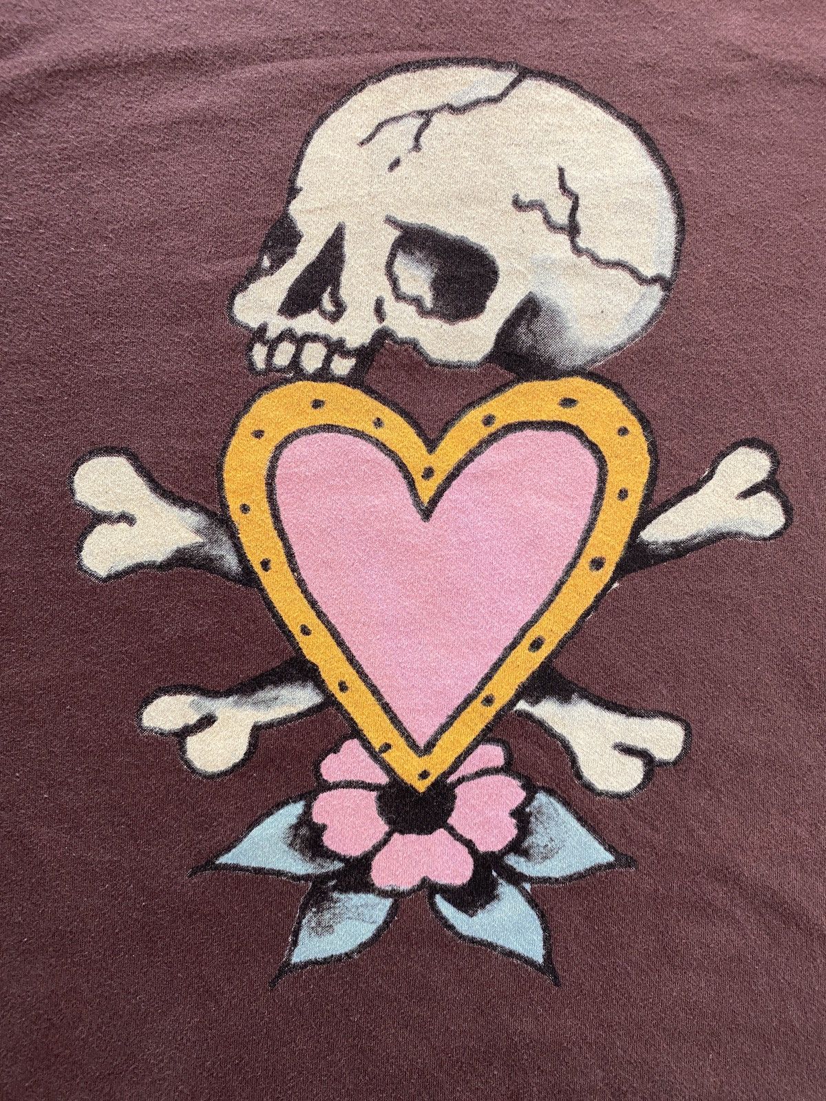 Christian Audigier × Ed Hardy × Vintage Y2K’s Ed Hardy Skull Heart Women’s Tee Size M / US 6-8 / IT 42-44 - 3 Thumbnail