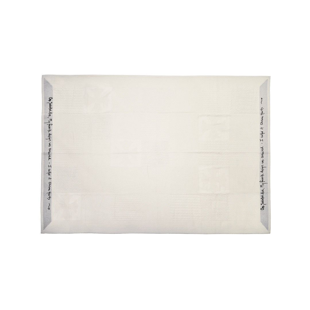 Chrome Hearts Chrome Hearts Beige Checkered Cross Cashmere Blanket Size ONE SIZE - 3 Thumbnail