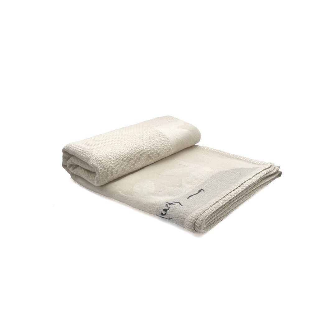 Chrome Hearts Chrome Hearts Beige Checkered Cross Cashmere Blanket Size ONE SIZE - 2 Thumbnail