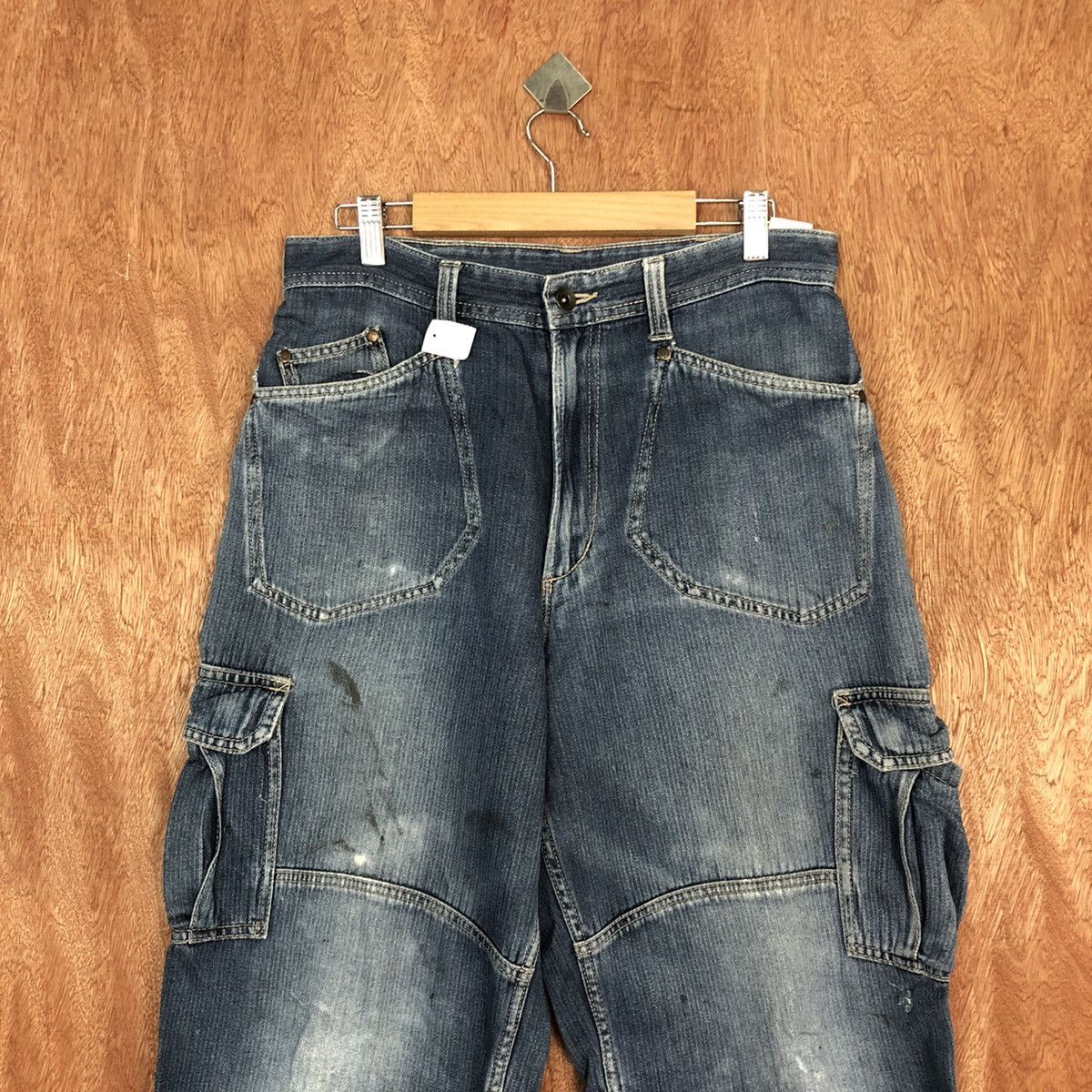 Japanese Brand DLL Evenriver faded multipocket Blue Denim Jeans Pants #1863 Size US 30 / EU 46 - 2 Thumbnail