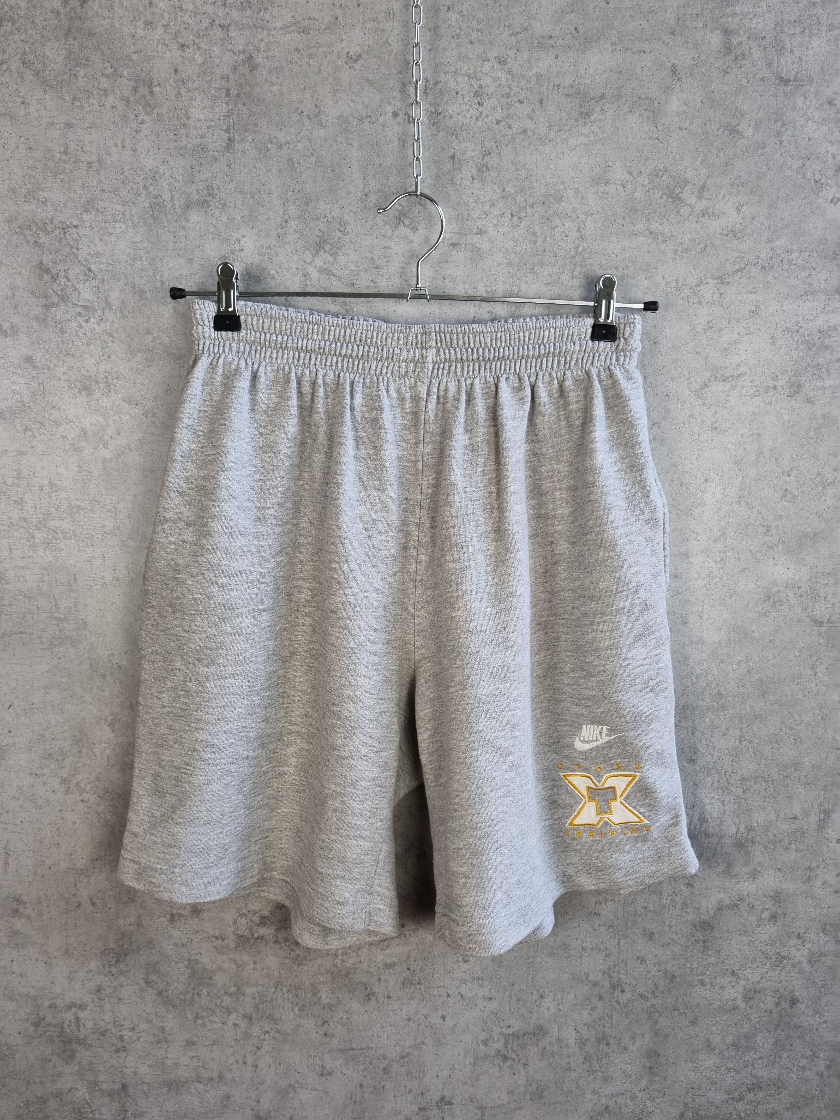 Nike × Vintage 90s NIKE Cross Fit Gray Tag Cotton Training Shorts Size US 33 - 8 Thumbnail