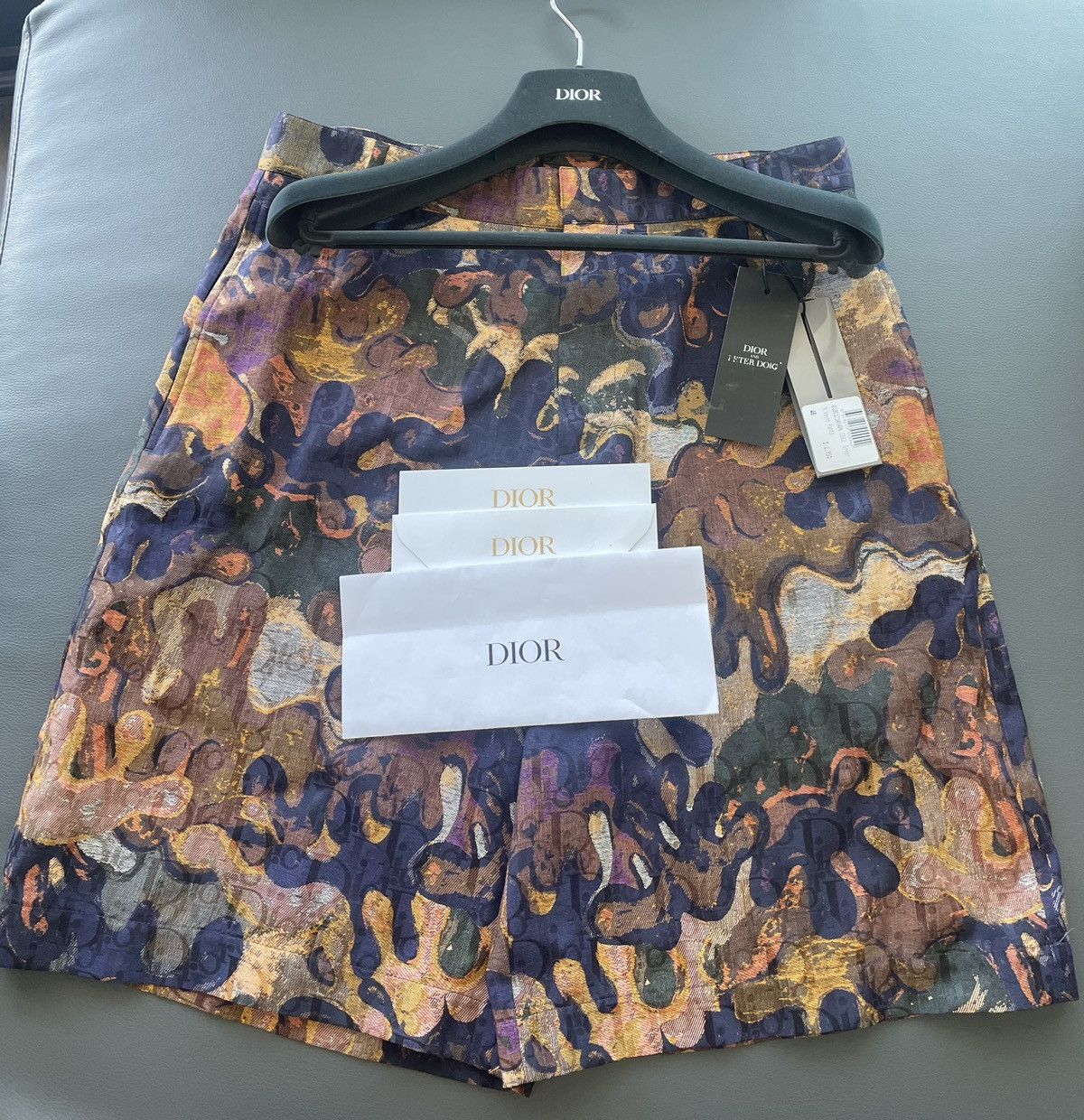Dior Brand New Limited Edition Runway Dior Oblique Logo Shorts Size US 29 - 1 Thumbnail