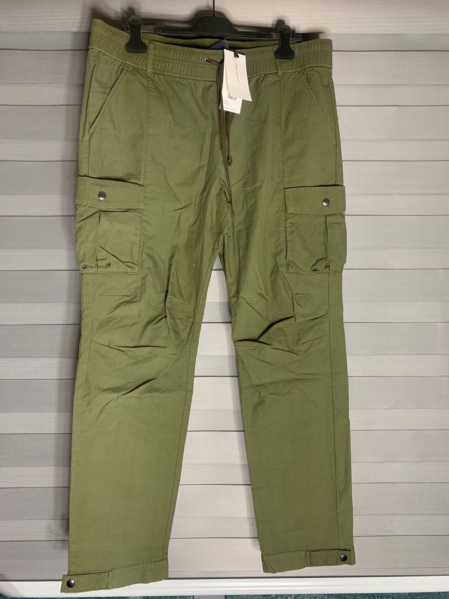 image of John Elliott Panorama Cargo Pants In Olive Color, Men's (Size 36)