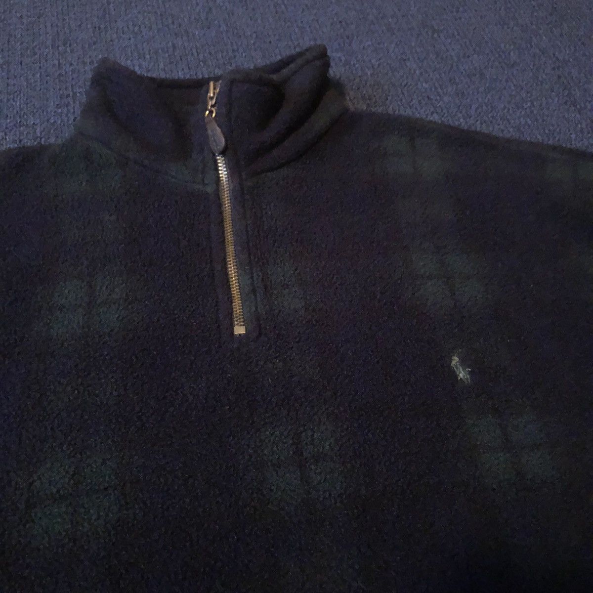 Polo Ralph Lauren Vintage Polo Ralph Lauren Checked Quarter Zip Fleece Jacket Size US L / EU 52-54 / 3 - 2 Thumbnail