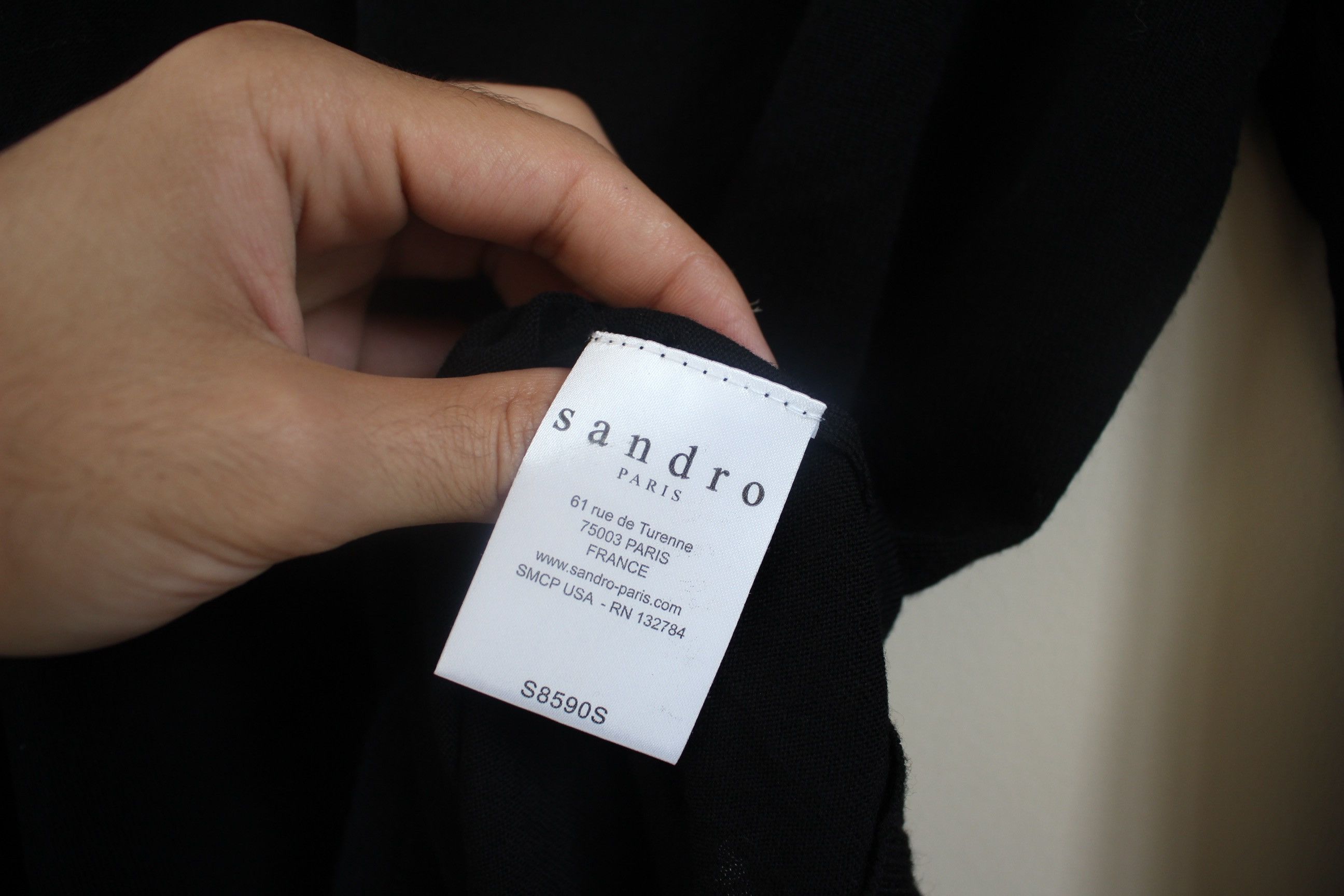 Sandro V Neck Black Sweater Size US L / EU 52-54 / 3 - 7 Thumbnail