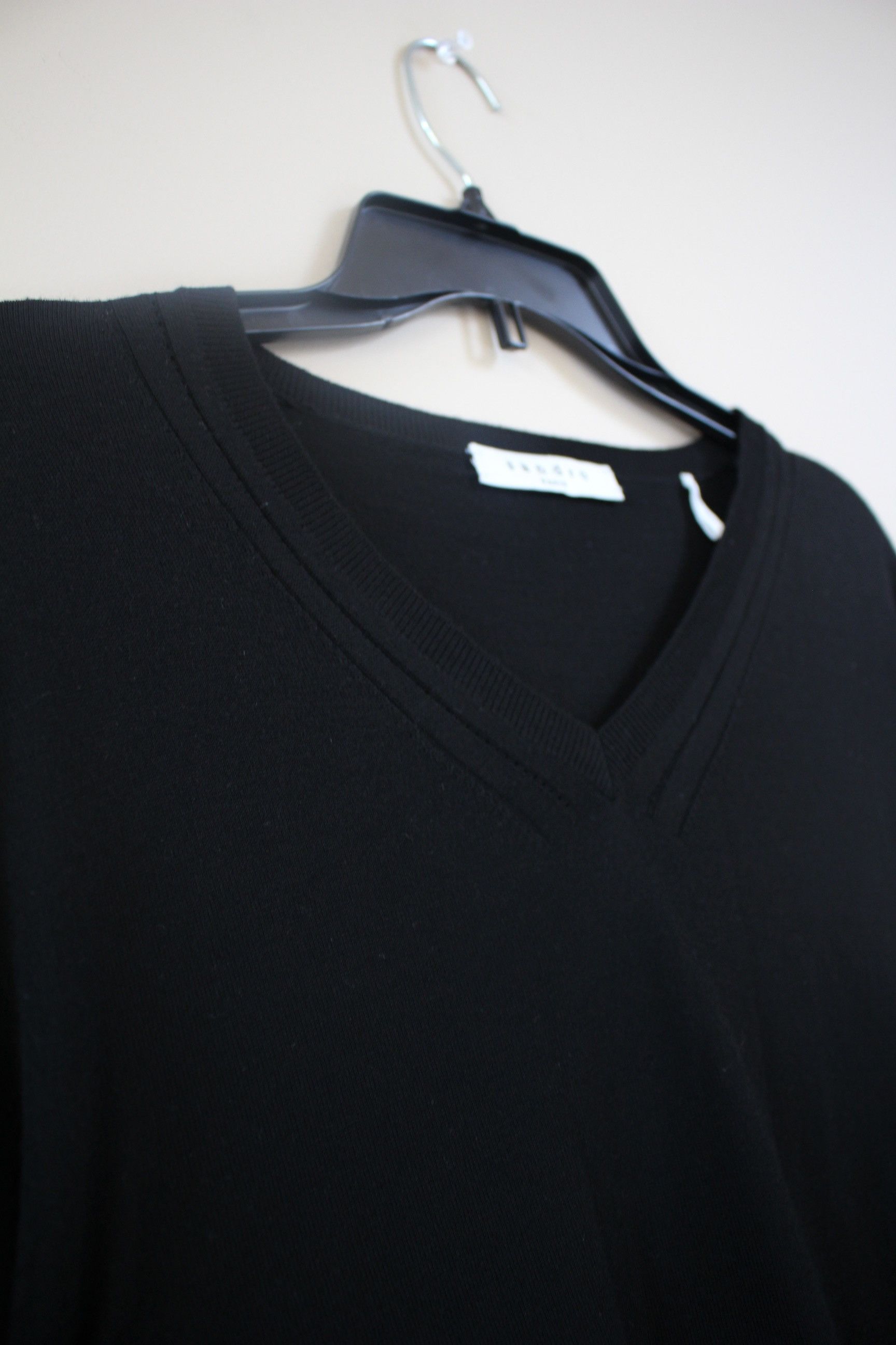Sandro V Neck Black Sweater Size US L / EU 52-54 / 3 - 2 Thumbnail