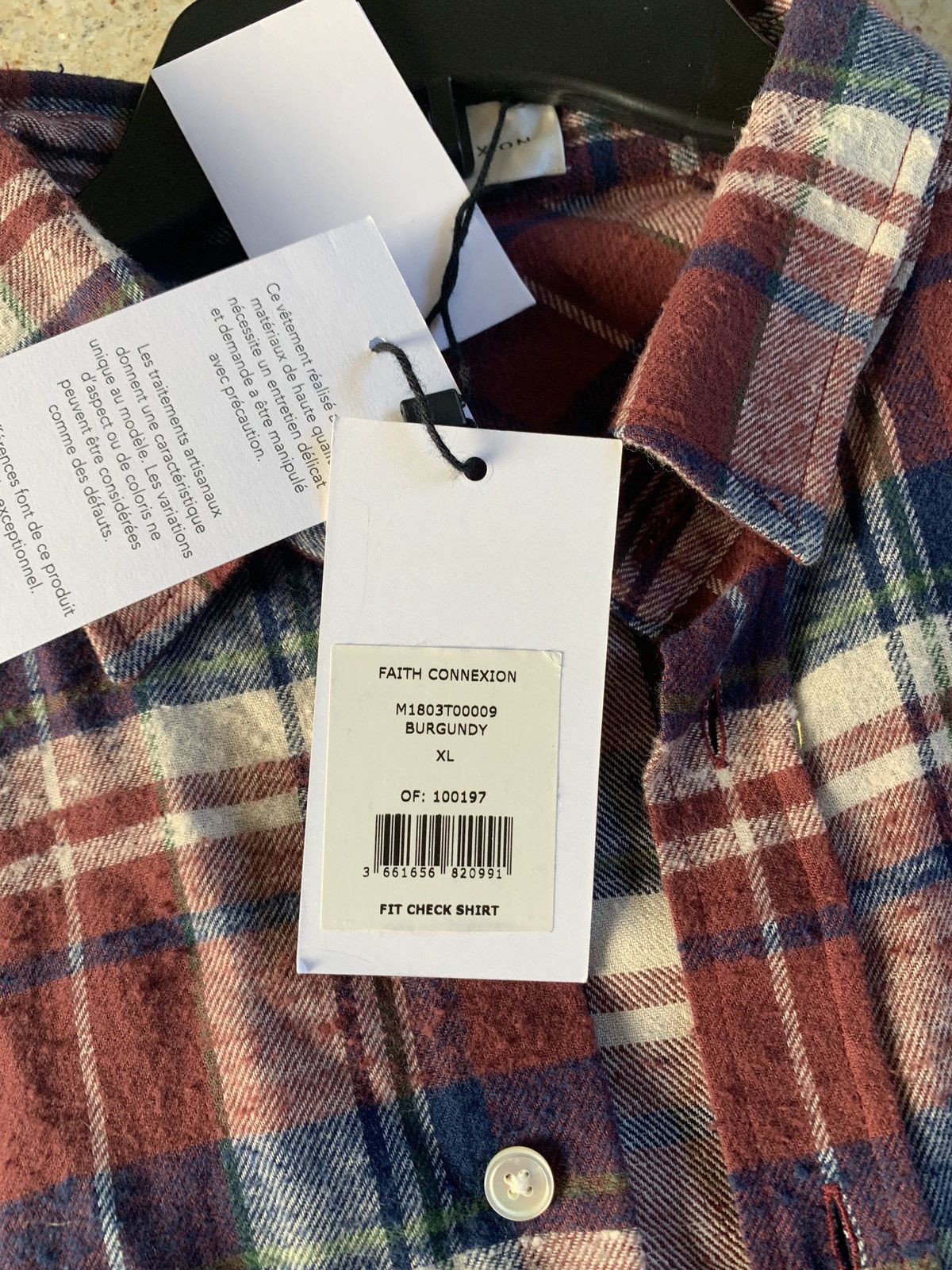 Faith Connexion Fit Check Shirt in Burgundy Size US XL / EU 56 / 4 - 5 Thumbnail