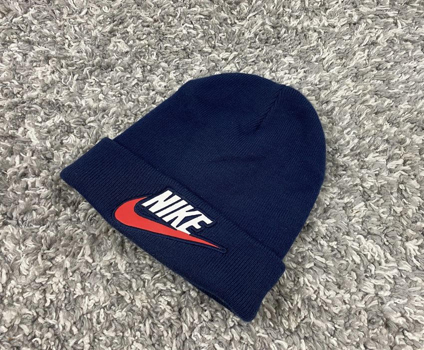 Supreme Men's Nike Supreme Beanie Hat Big Logo One SIze Navy Blue