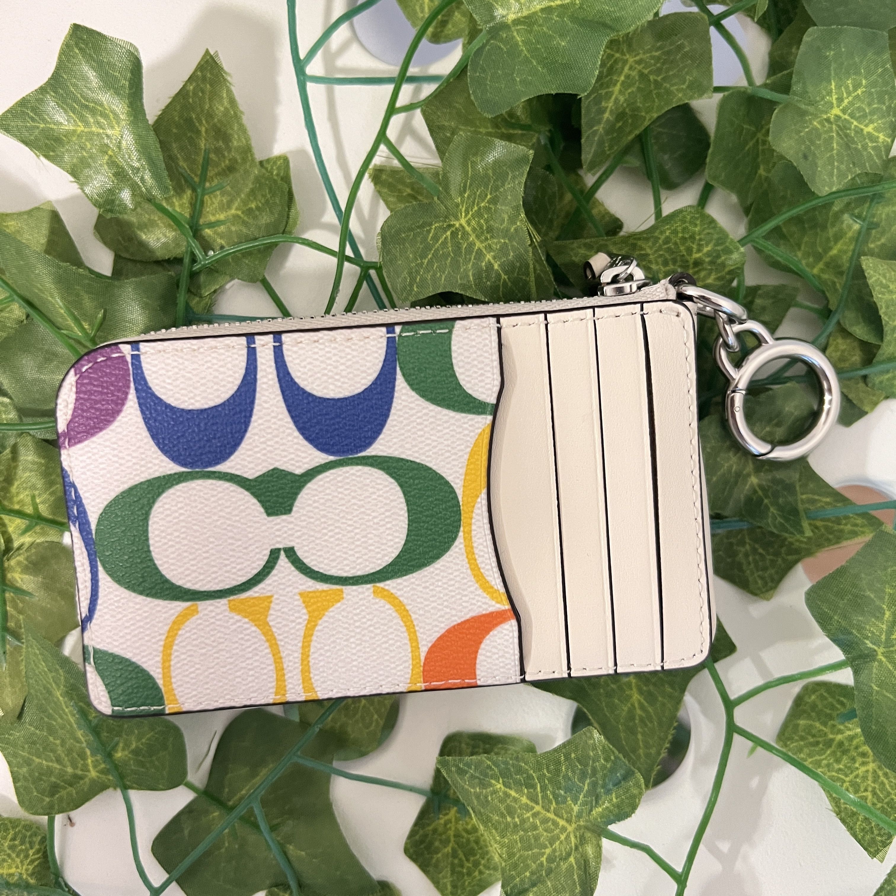 Coach coach Multifunction Card Case In Rainbow Signature Canvas | Grailed