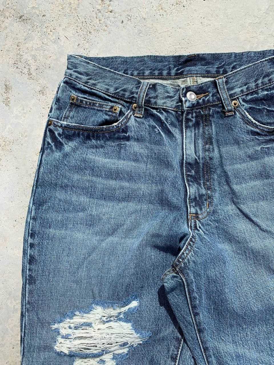 Japanese Brand Famock Distressed Denim Washed Jeans Size US 30 / EU 46 - 4 Thumbnail