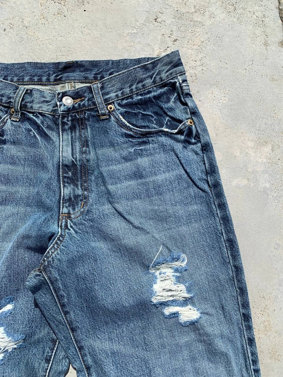 Japanese Brand Famock Distressed Denim Washed Jeans Size US 30 / EU 46 - 3 Thumbnail