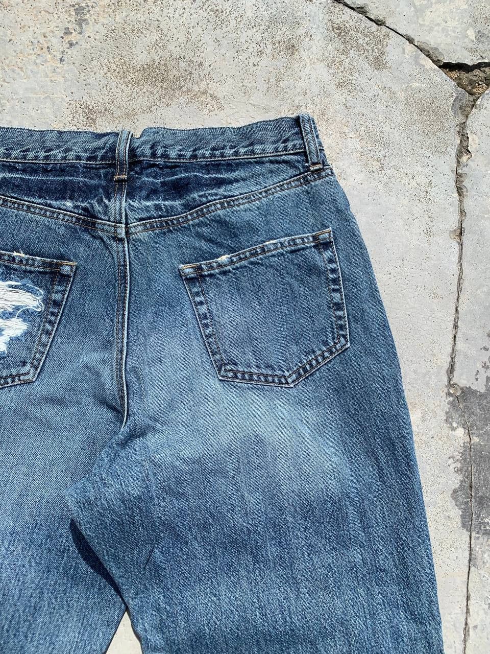 Japanese Brand Famock Distressed Denim Washed Jeans Size US 30 / EU 46 - 10 Thumbnail