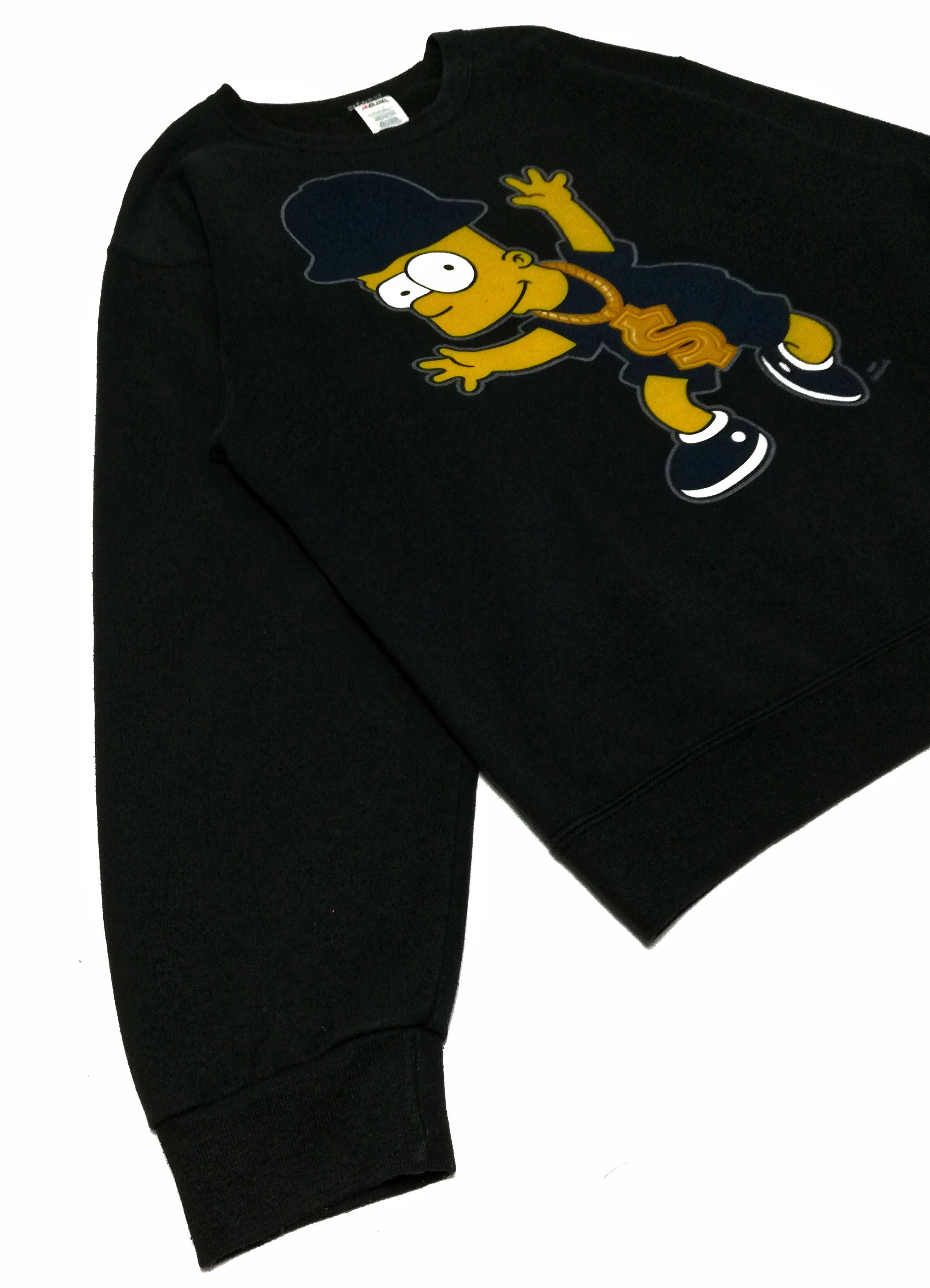 The Simpsons 🔥Vintage 90's Bart Simpsons Black Cartoons Sweatshirt🔥 Size US L / EU 52-54 / 3 - 5 Thumbnail