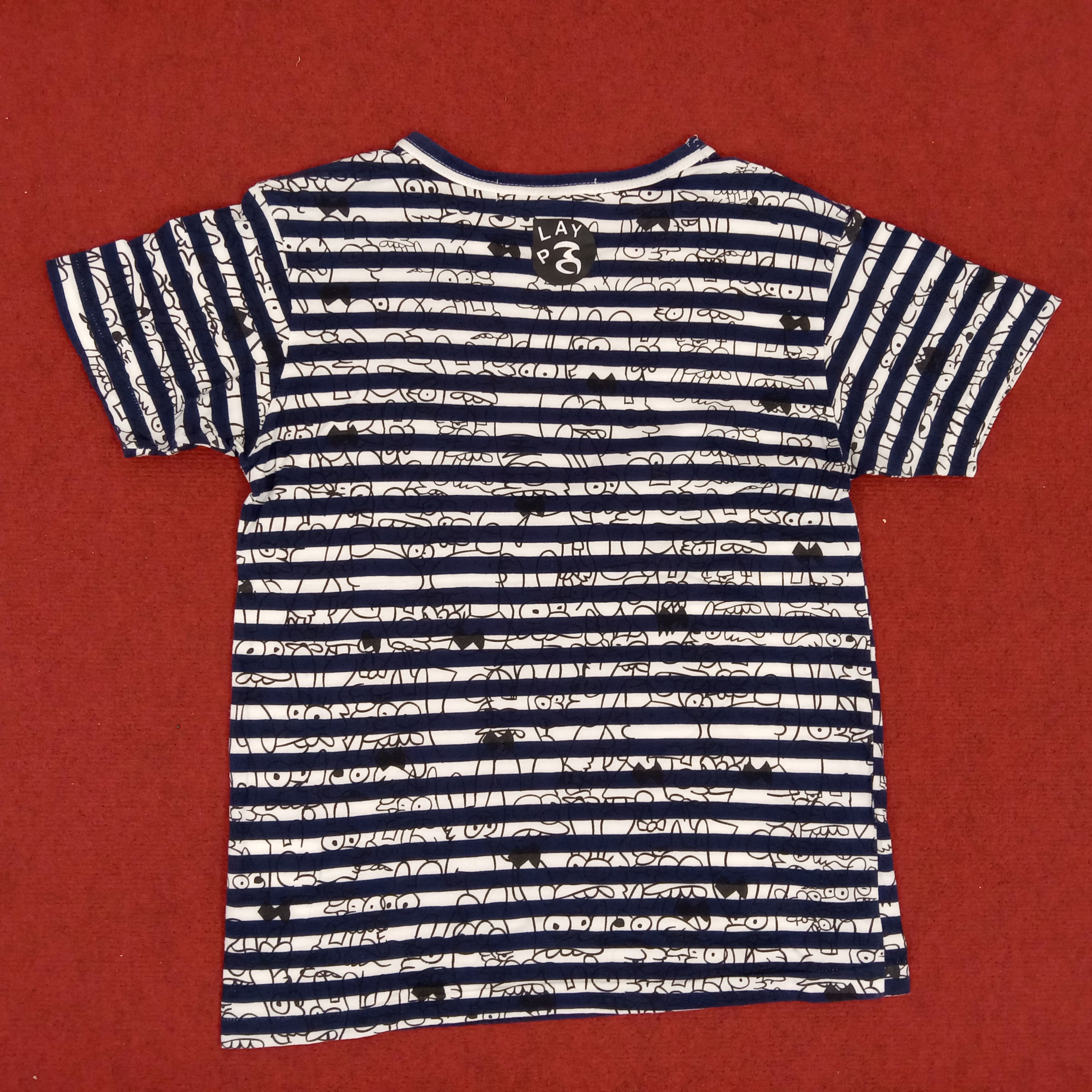 Comme des Garcons × Japanese Brand × Vintage CDG Play Comme Des Garcons Small Logo Stripes Design Tshirt Size M / US 6-8 / IT 42-44 - 3 Thumbnail