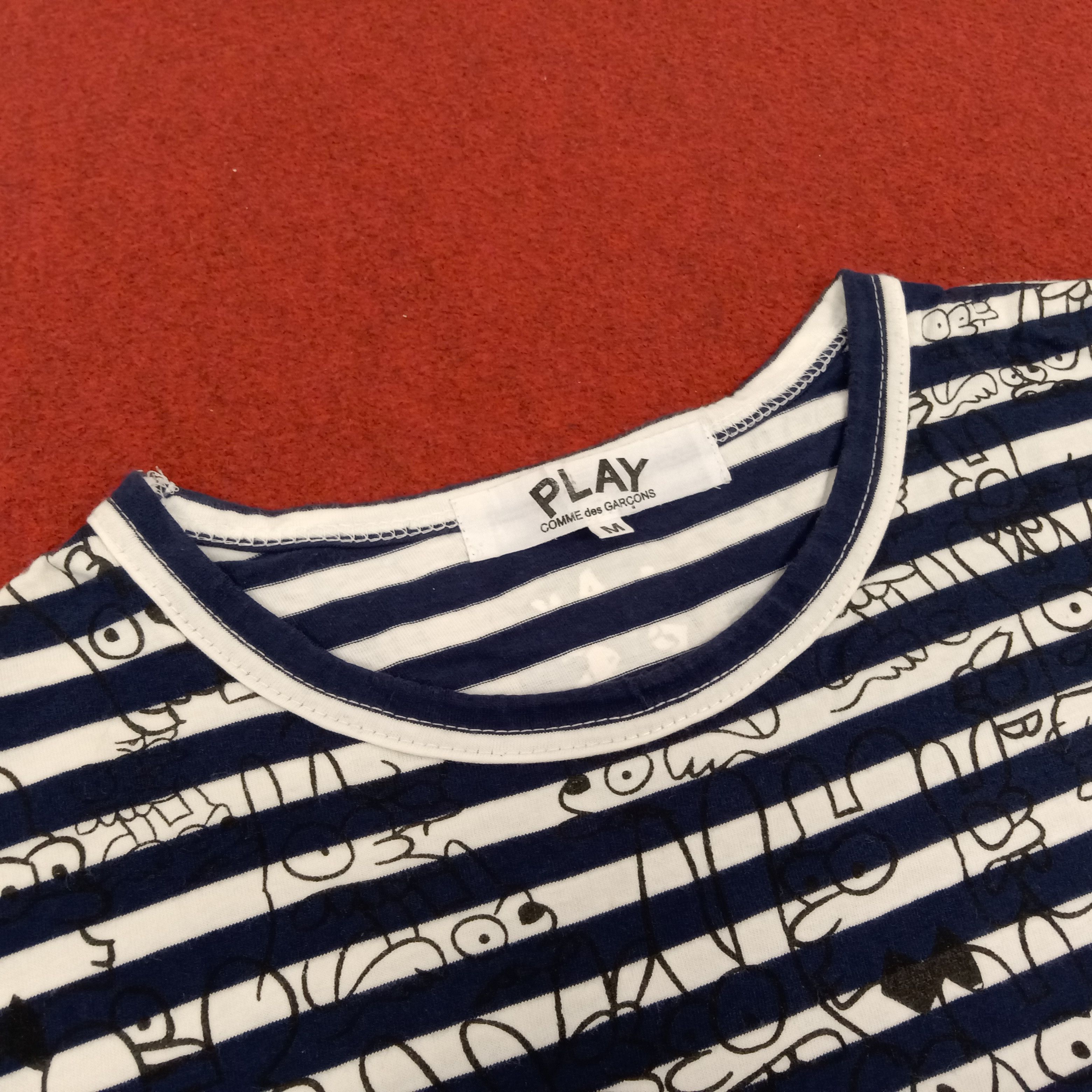 Comme des Garcons × Japanese Brand × Vintage CDG Play Comme Des Garcons Small Logo Stripes Design Tshirt Size M / US 6-8 / IT 42-44 - 5 Thumbnail