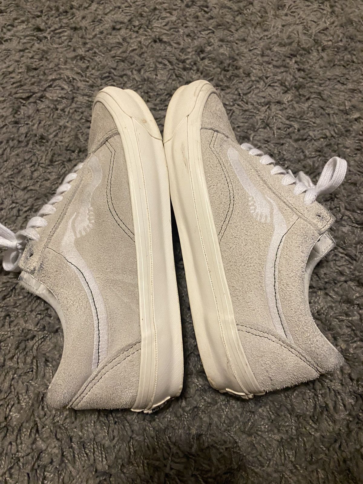image of Notre Chicago x Vans Notre Old Skool "handshake" Off-White Shoes in Grey, Men's (Size 10)