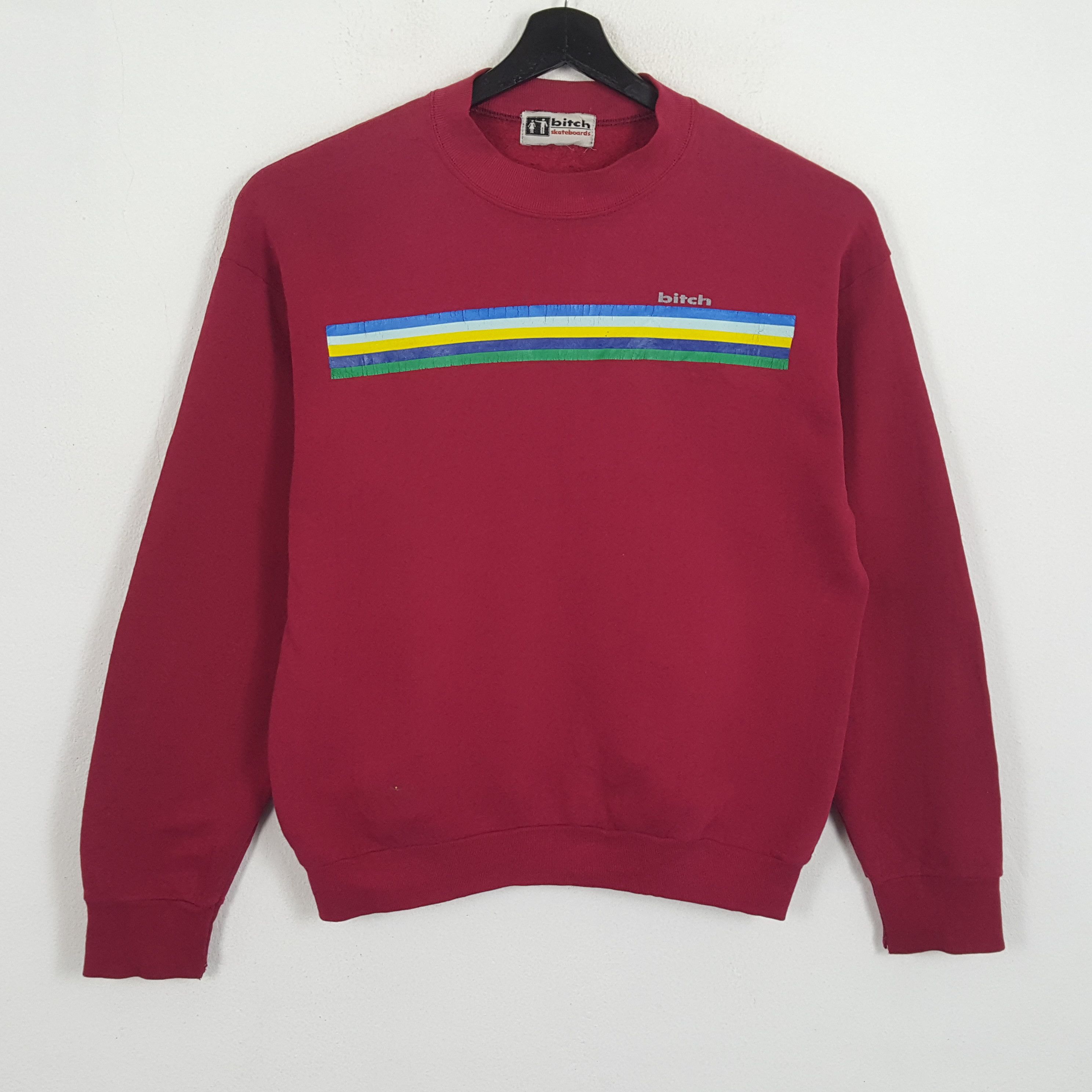 Vintage BITCH SKATEBOARDS Center Stripes Design Vintage Sweatshirt Size US M / EU 48-50 / 2 - 1 Thumbnail