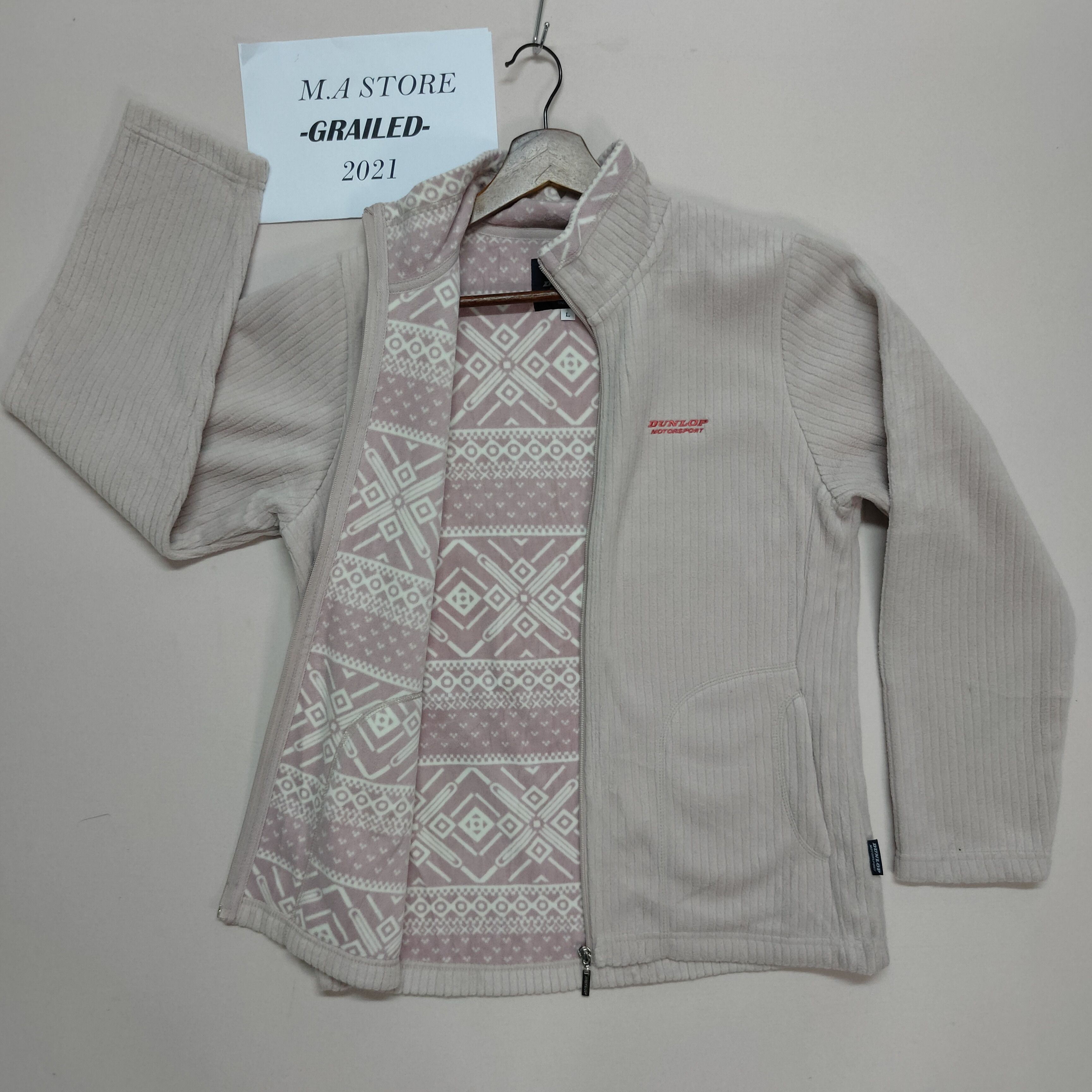 Dunlop VINTAGE DUNLOP MOTORSPORT ZIPPER UPS NICE DESIGN SWEATER Size US L / EU 52-54 / 3 - 1 Thumbnail