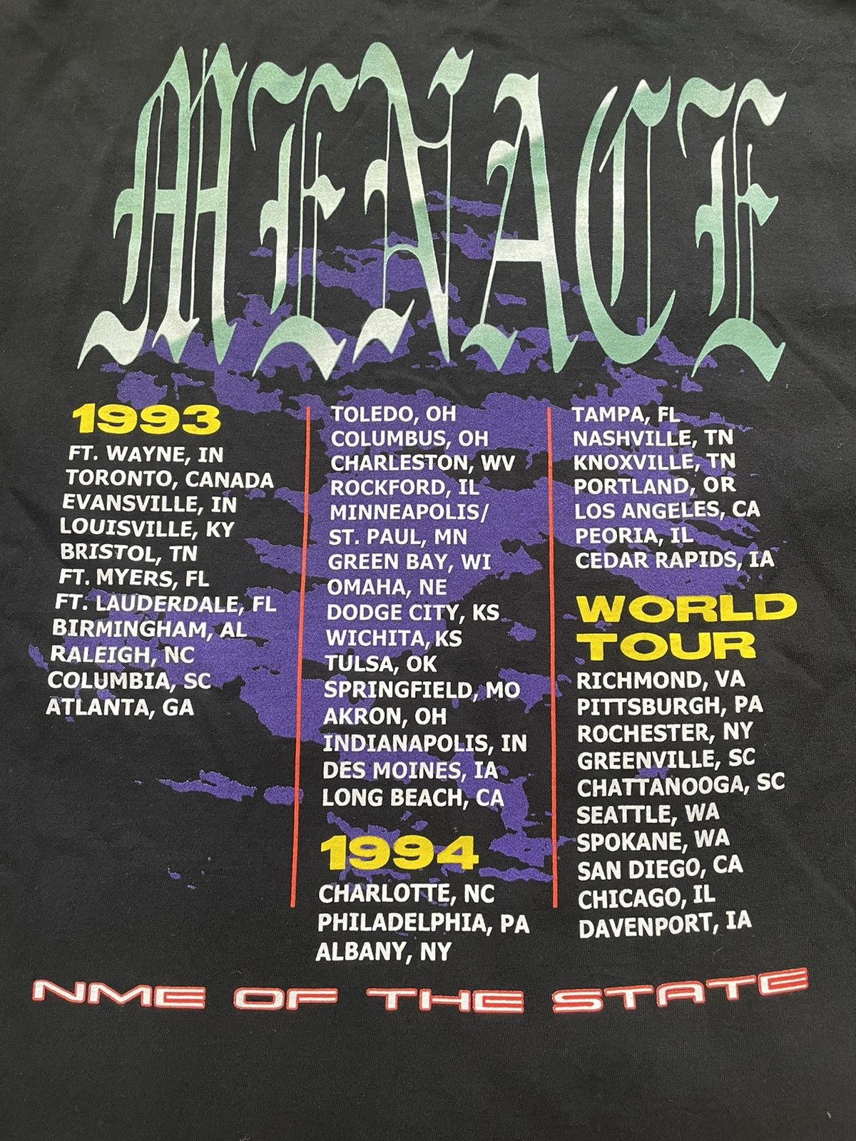 Menace MENACE Los Angeles NME Tour T Shirt Black Mens Size L Size US L / EU 52-54 / 3 - 3 Thumbnail