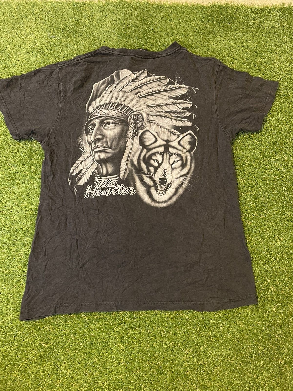 Vintage Y2K Native American Wolf Romanticism T Shirt Black Size US M / EU 48-50 / 2 - 2 Thumbnail