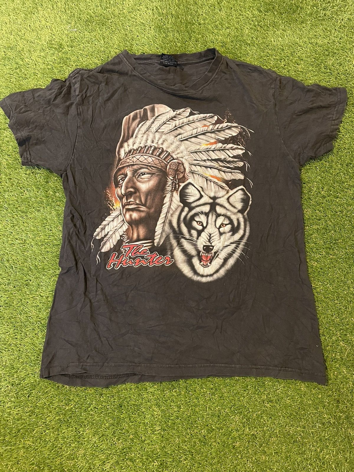Vintage Y2K Native American Wolf Romanticism T Shirt Black Size US M / EU 48-50 / 2 - 1 Thumbnail