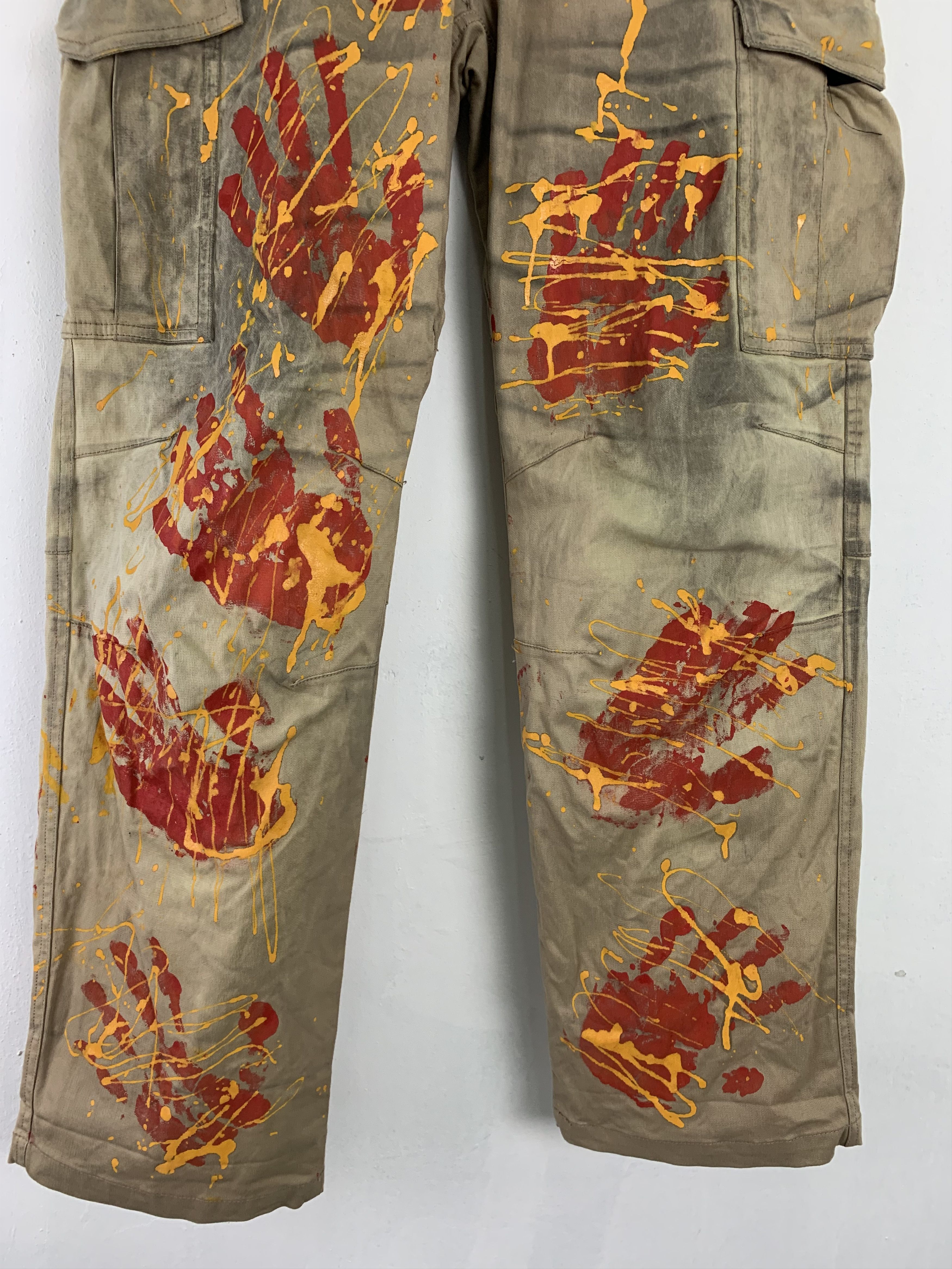 Japanese Brand Cargo Pants Painted Design Hand Vtg Streetwear Size US 30 / EU 46 - 6 Thumbnail