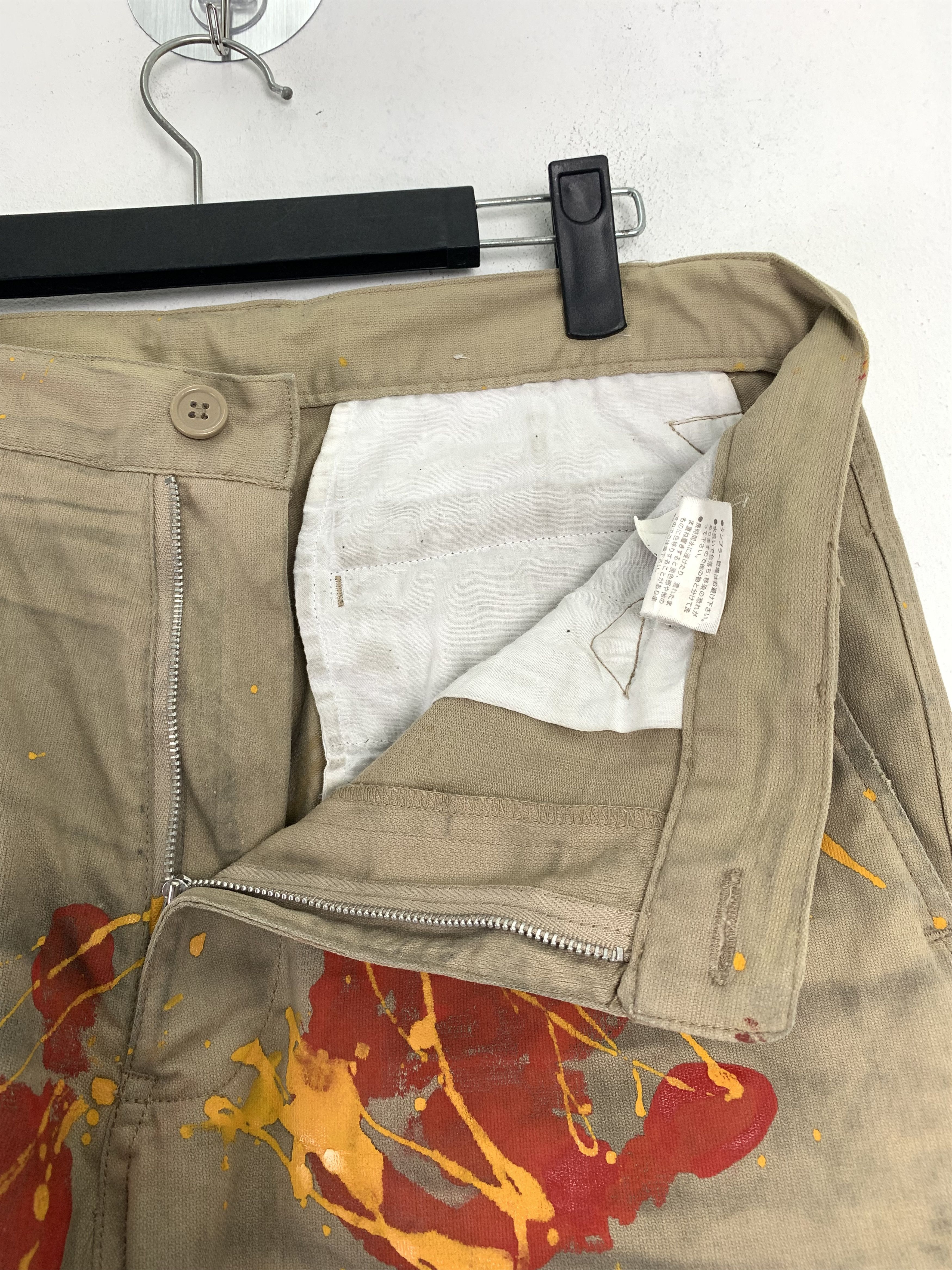 Japanese Brand Cargo Pants Painted Design Hand Vtg Streetwear Size US 30 / EU 46 - 9 Thumbnail