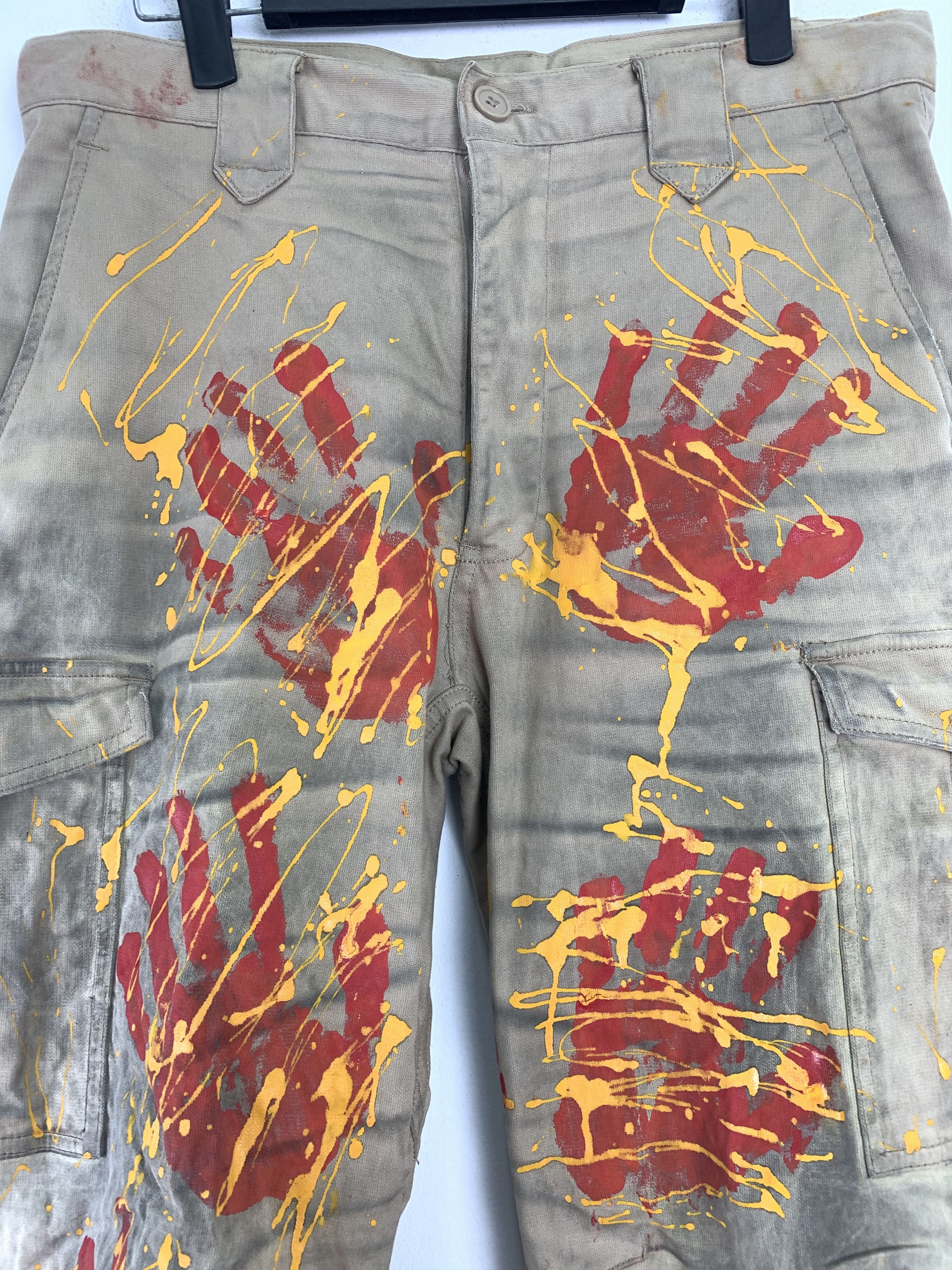 Japanese Brand Cargo Pants Painted Design Hand Vtg Streetwear Size US 30 / EU 46 - 7 Thumbnail