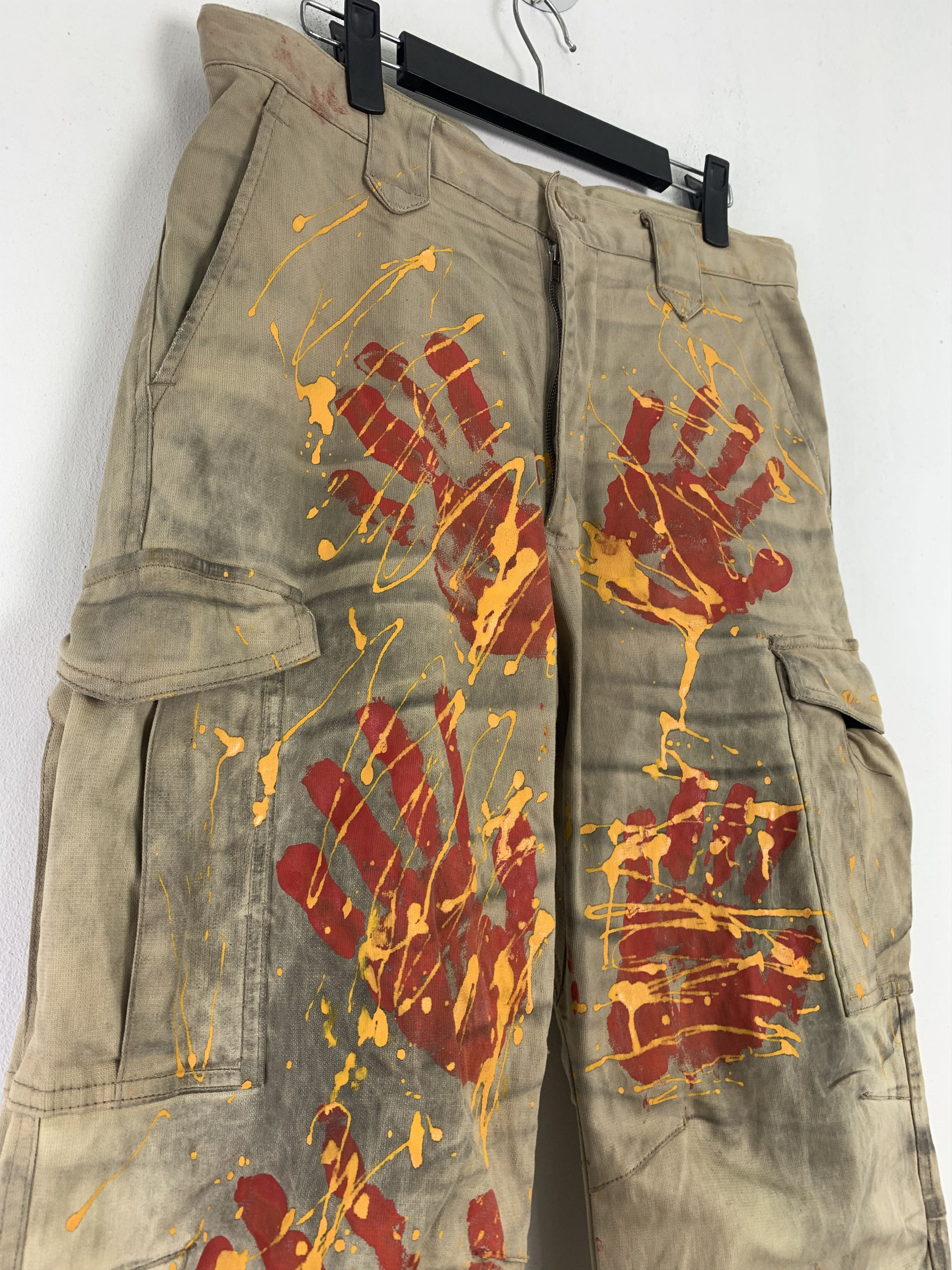 Japanese Brand Cargo Pants Painted Design Hand Vtg Streetwear Size US 30 / EU 46 - 8 Thumbnail