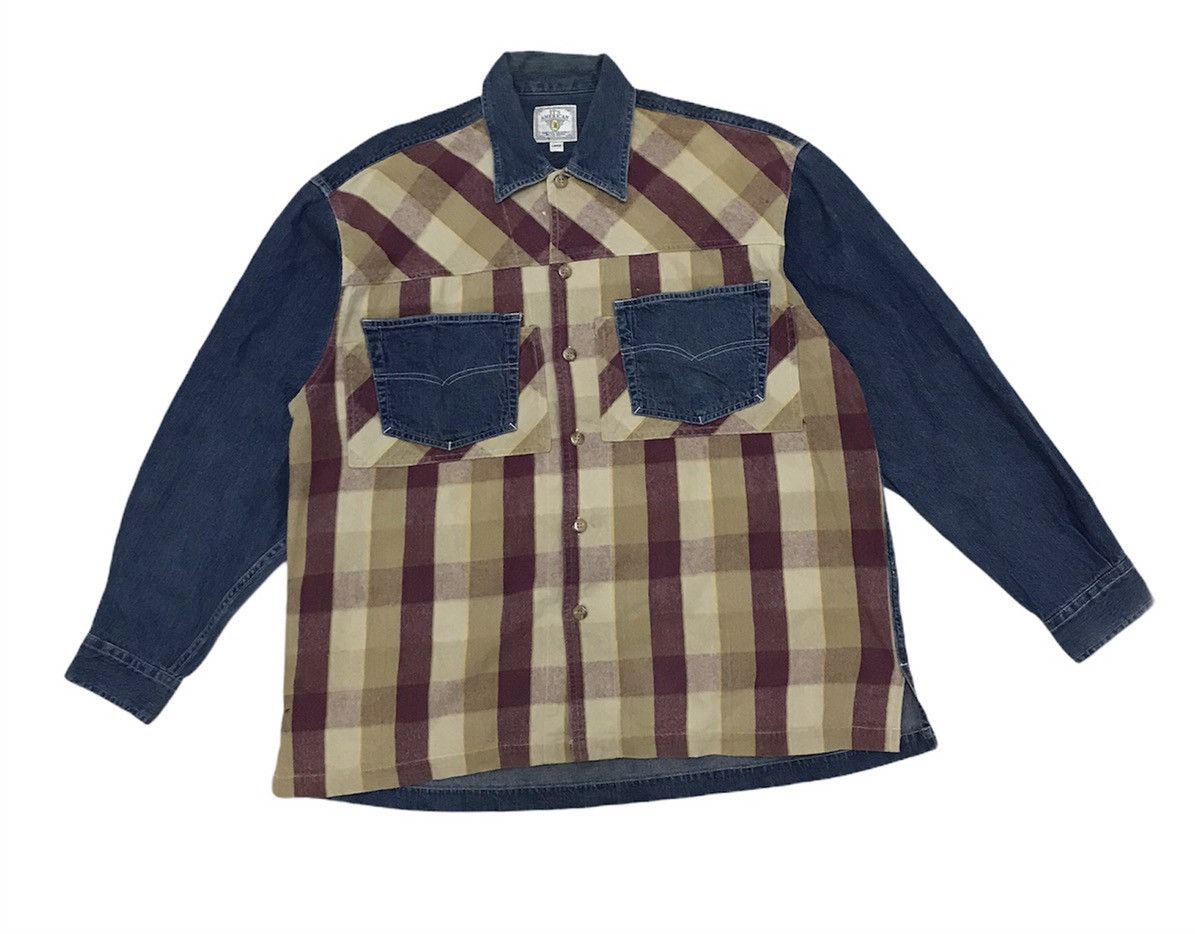 image of Vintage It’S American Light Denim Shirts in Indigo, Men's (Size Large)