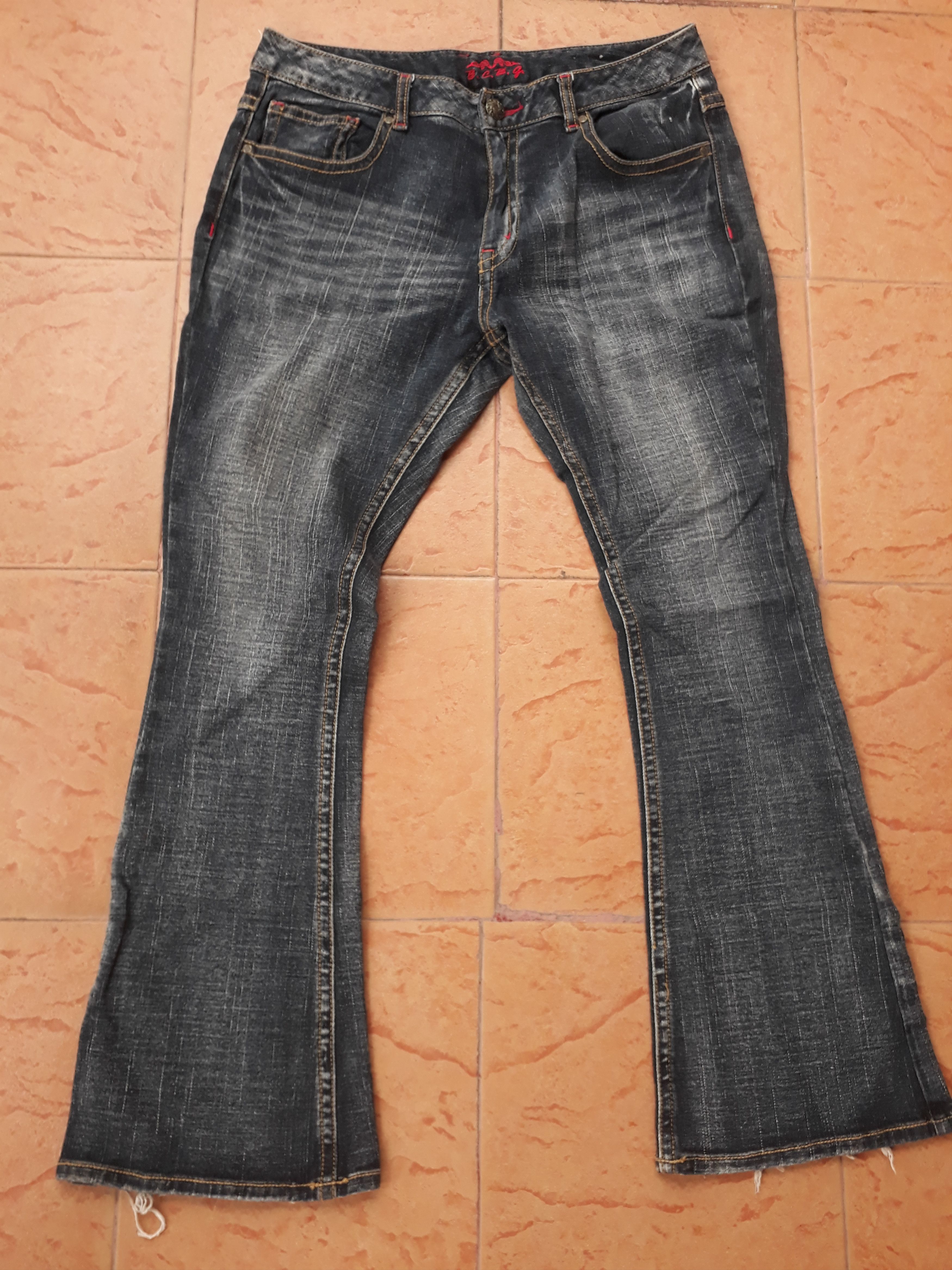Japanese Brand ❤FINAL DROP❤FLARED DENIM B.C.B.g SKULL BOOT CUT DENIM Size US 34 / EU 50 - 2 Thumbnail