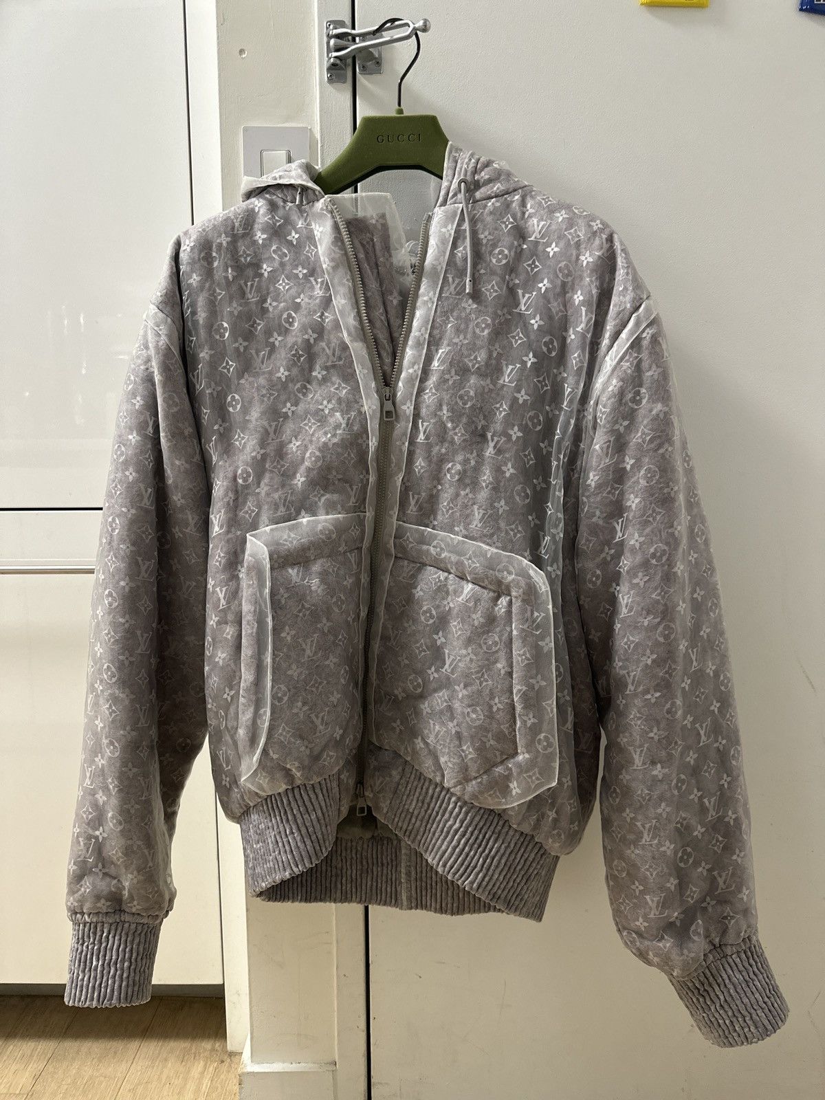 Shop Louis Vuitton Monogram organza padded blouson by KICKSSTORE