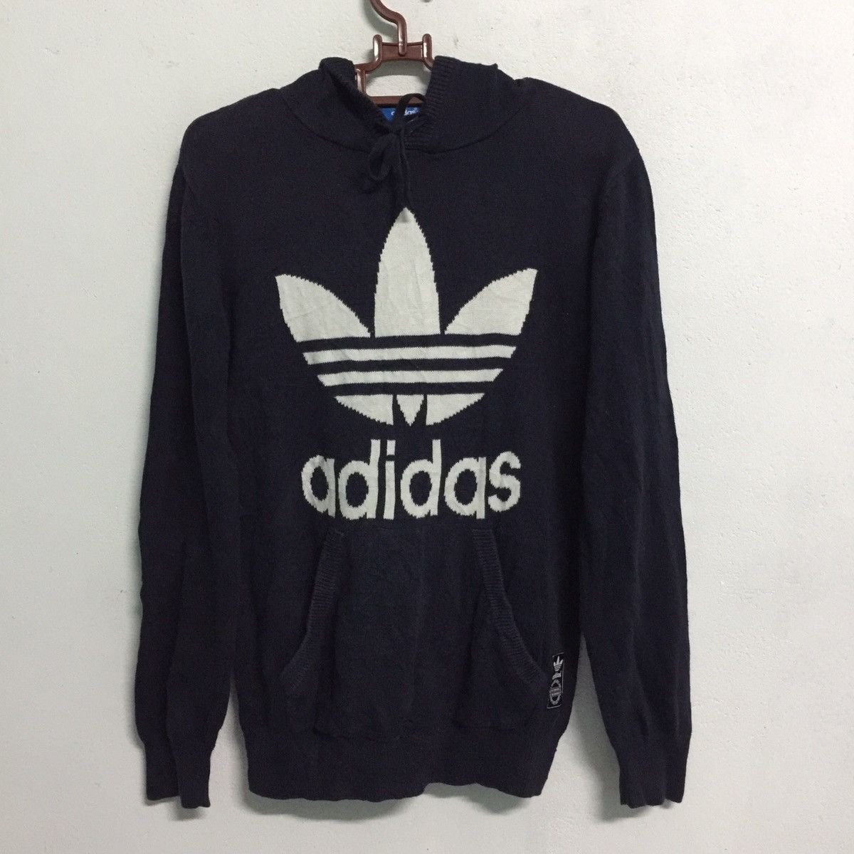 image of big Logo Adidas Sweatshirt Hoodie, Men's (Size Small)