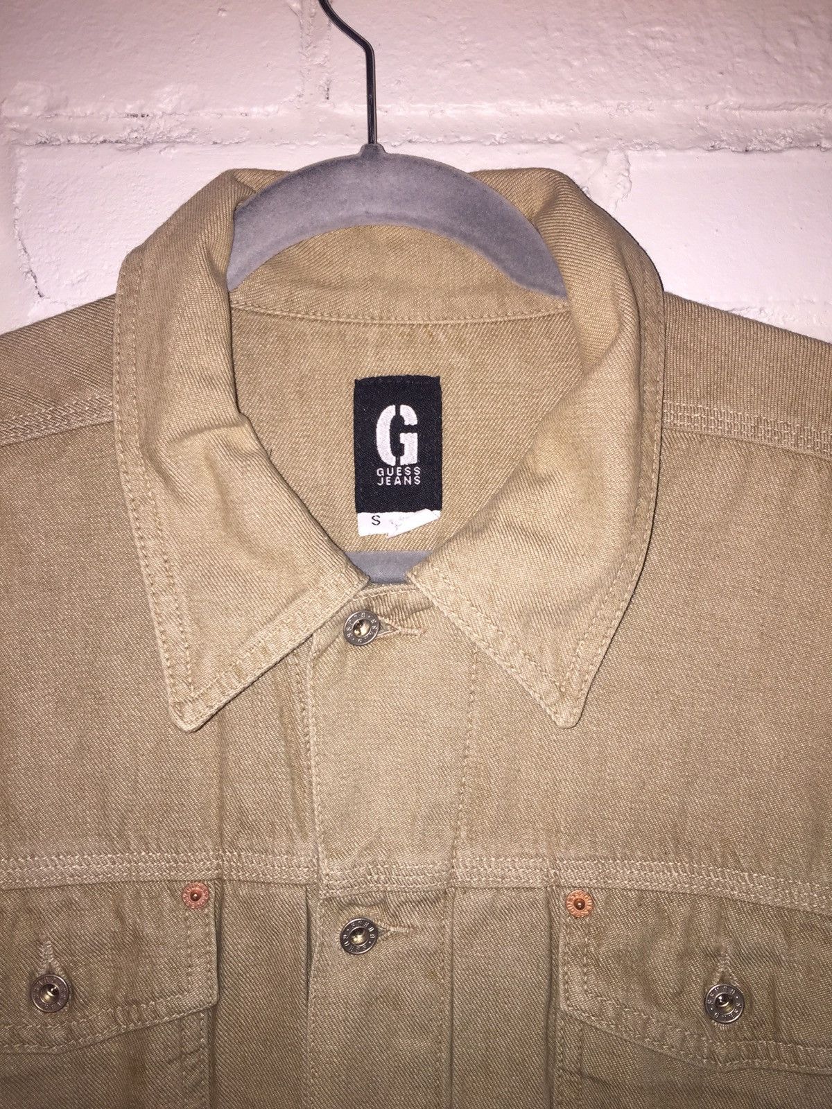 Guess Guess Khaki Denim Jacket Size US S / EU 44-46 / 1 - 2 Thumbnail