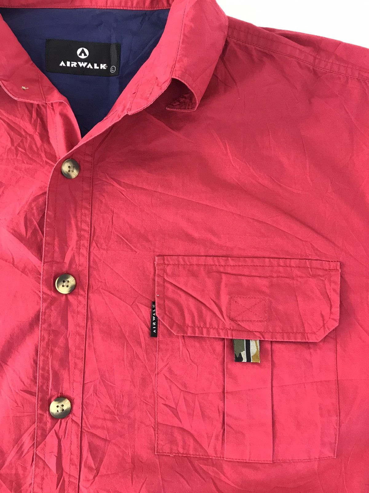 Airwalk × Vintage Airwalk Shirt Button Up Plain Single Pocket Classic Design Size US L / EU 52-54 / 3 - 3 Thumbnail