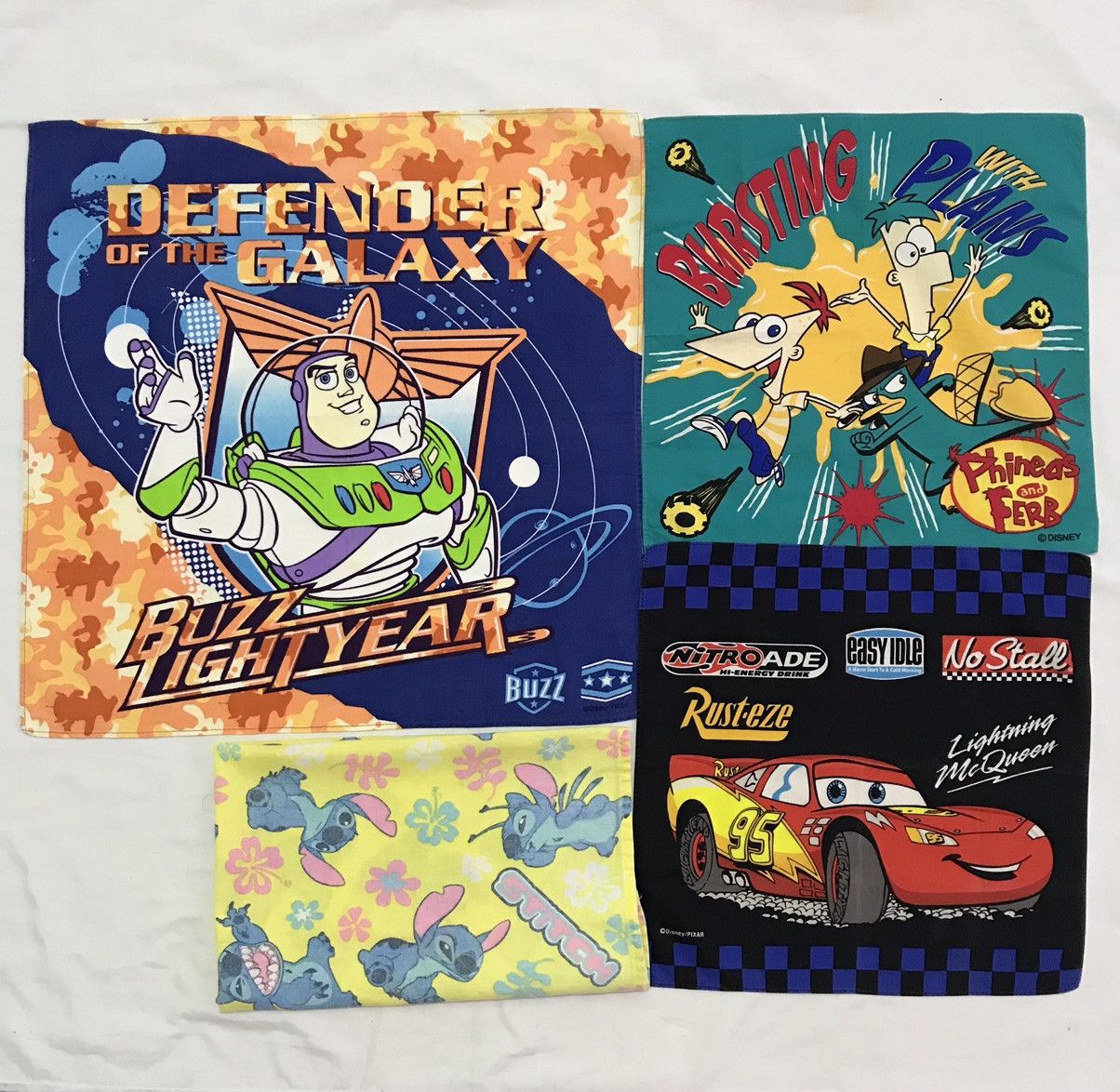 Cartoon Network × Disney 4 Pieces Cartoon handkerchief bandana neckerchief Size ONE SIZE - 1 Thumbnail